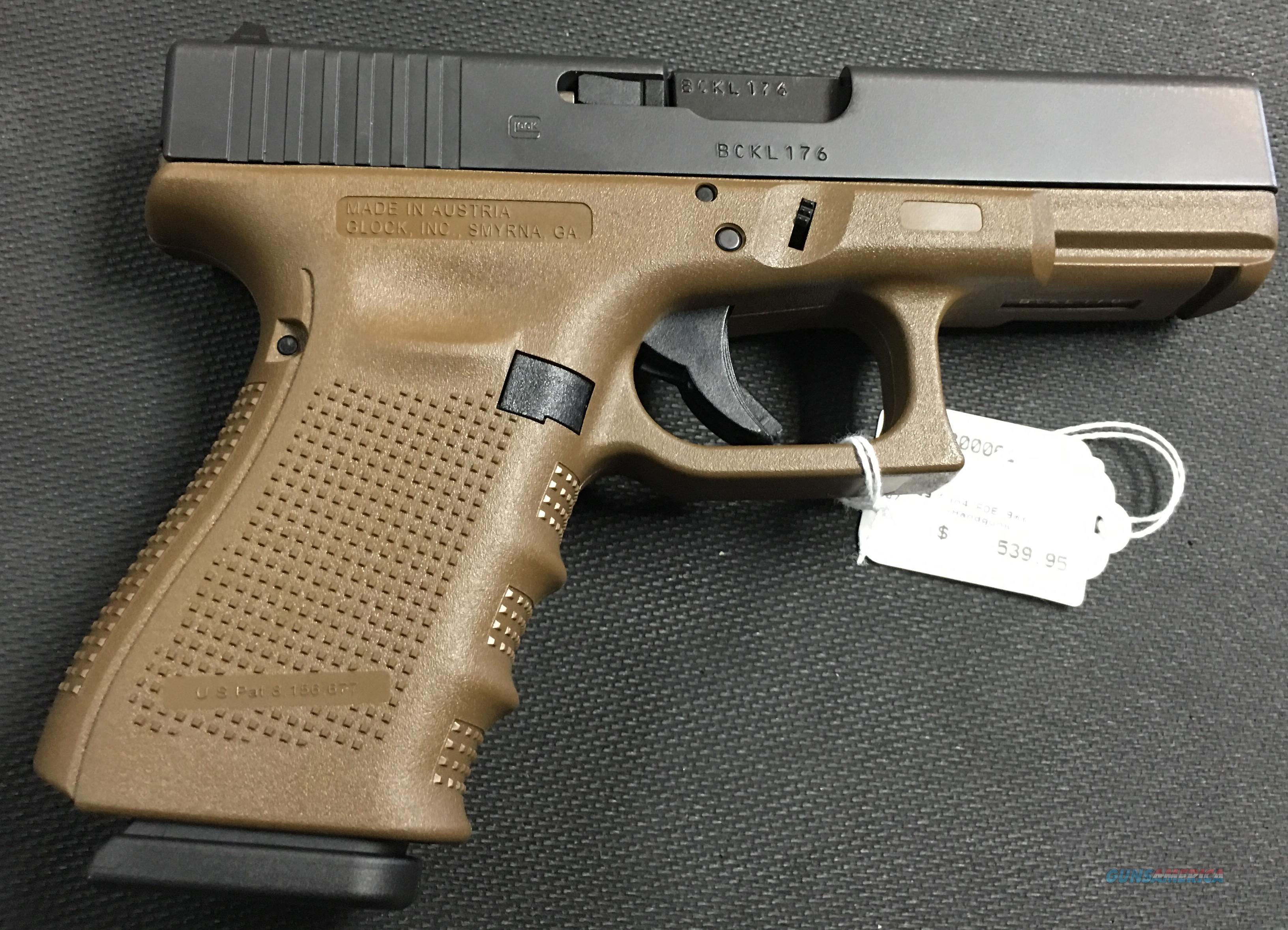 Glock 19 Gen 4 FDE Frame 9mm NIB NO For Sale At Gunsamerica