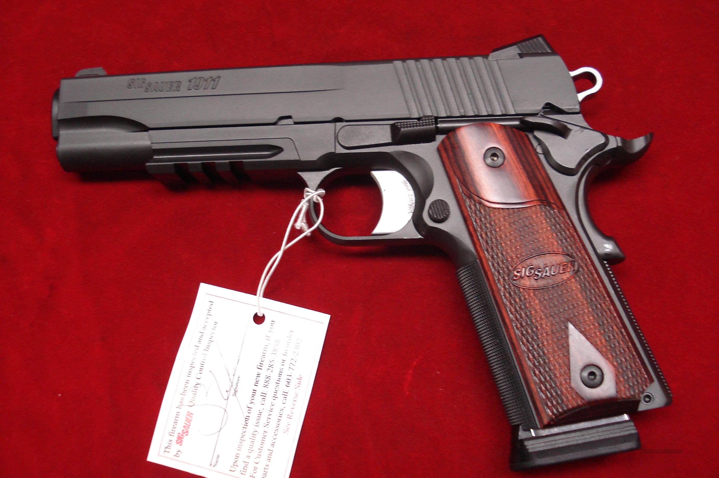 SIG SAUER BLACK NITRON 1911 WITH TAC RAIL AND N... For Sale