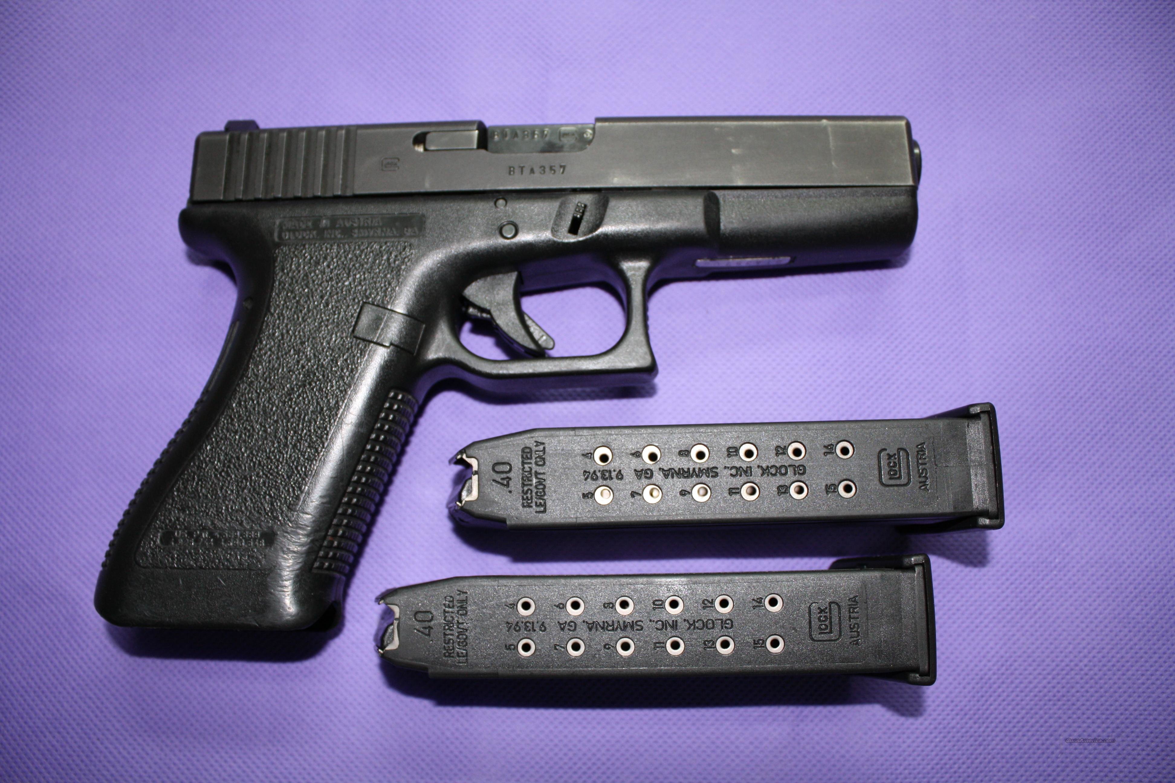 Glock 22 Police Trade-in, 2nd Gen With Night Si For Sale