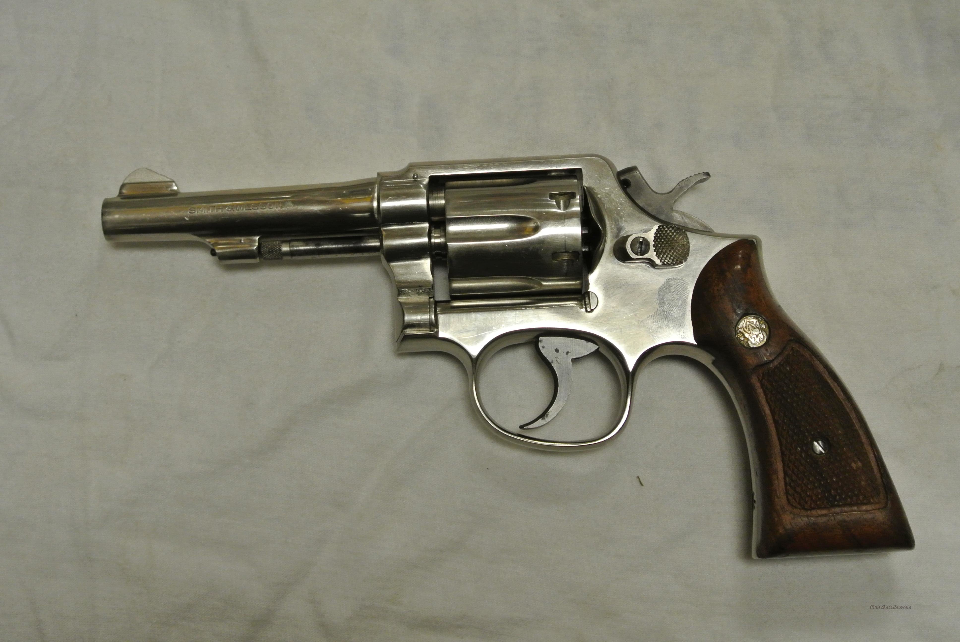 Smith And Wesson Model 10 38 Special Nickel For Sale 4671