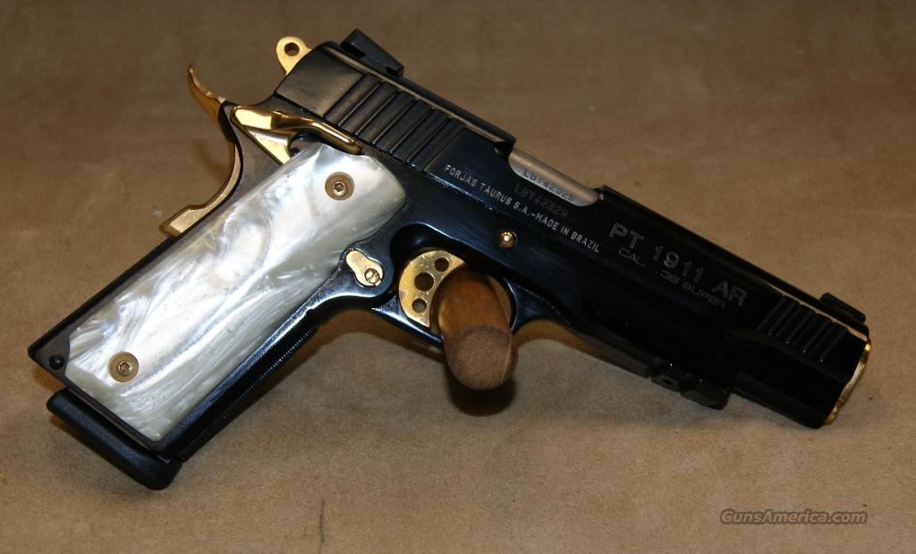 Taurus 1911 Black/White Pearl/Gold Accent 3... for sale