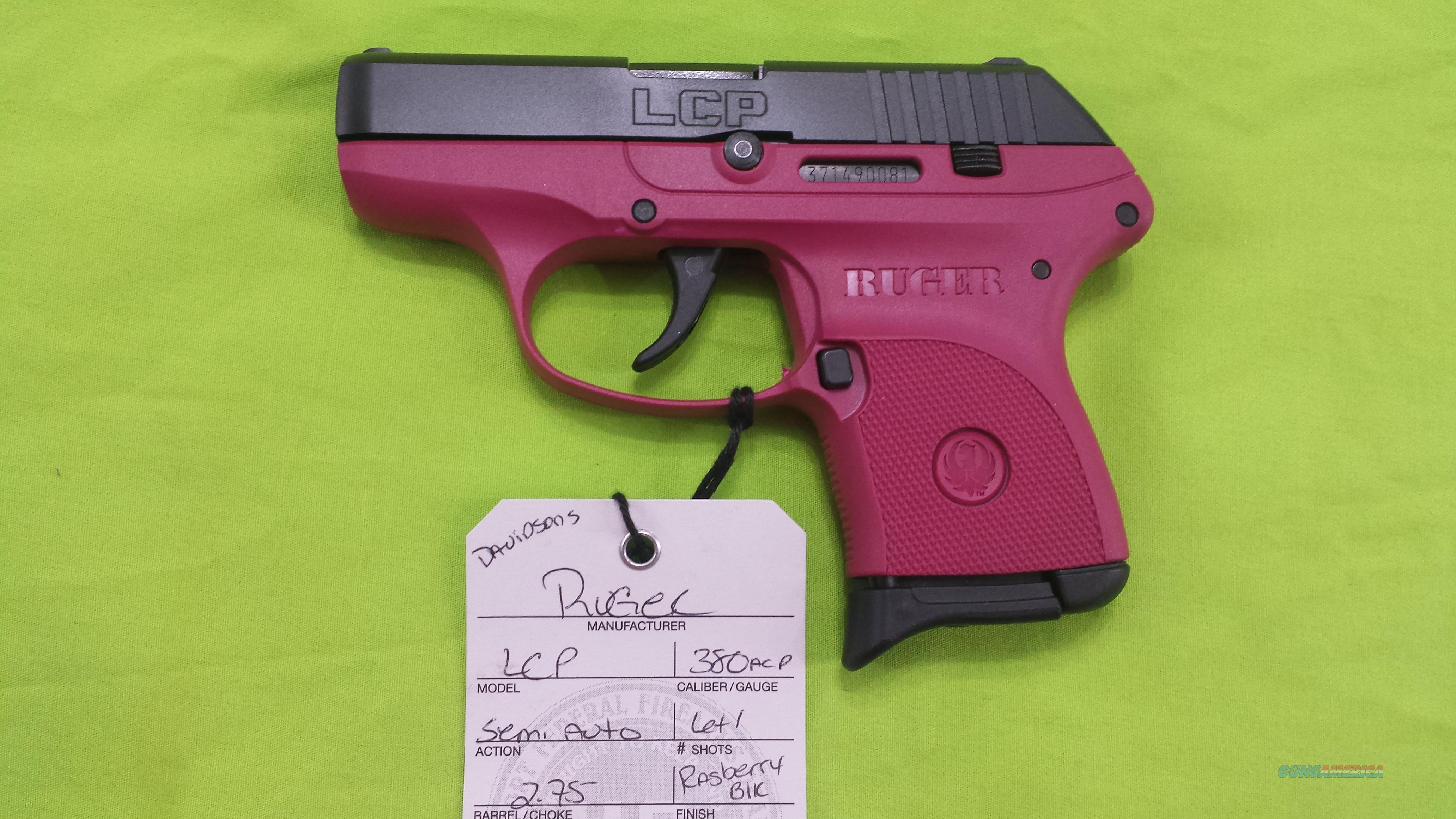 Ruger Lcp Raspberry Pink 380 Acp 380acp 6rd For Sale 