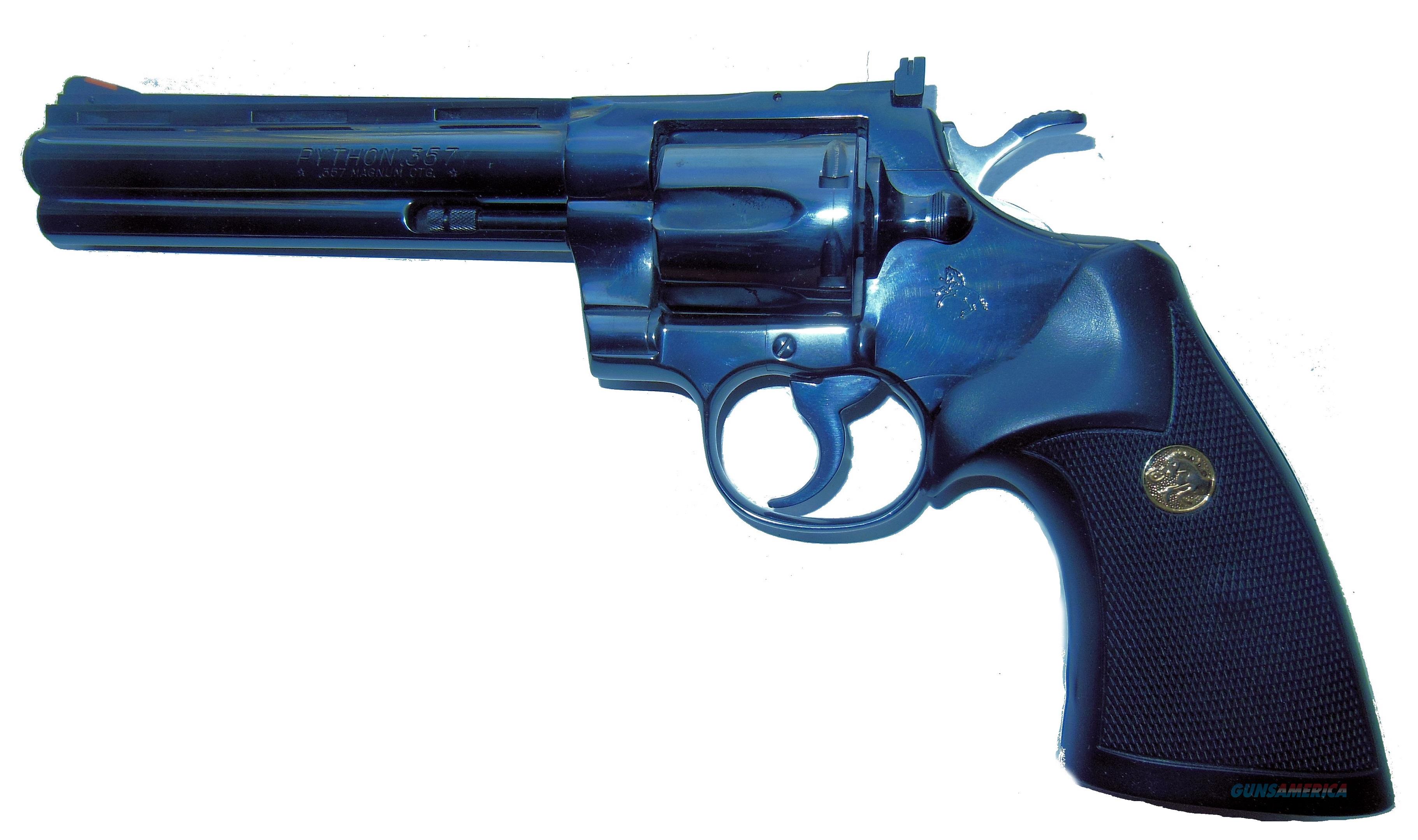 Colt Python, 357 Magnum, 6" Blue Steel. Pristin... For Sale