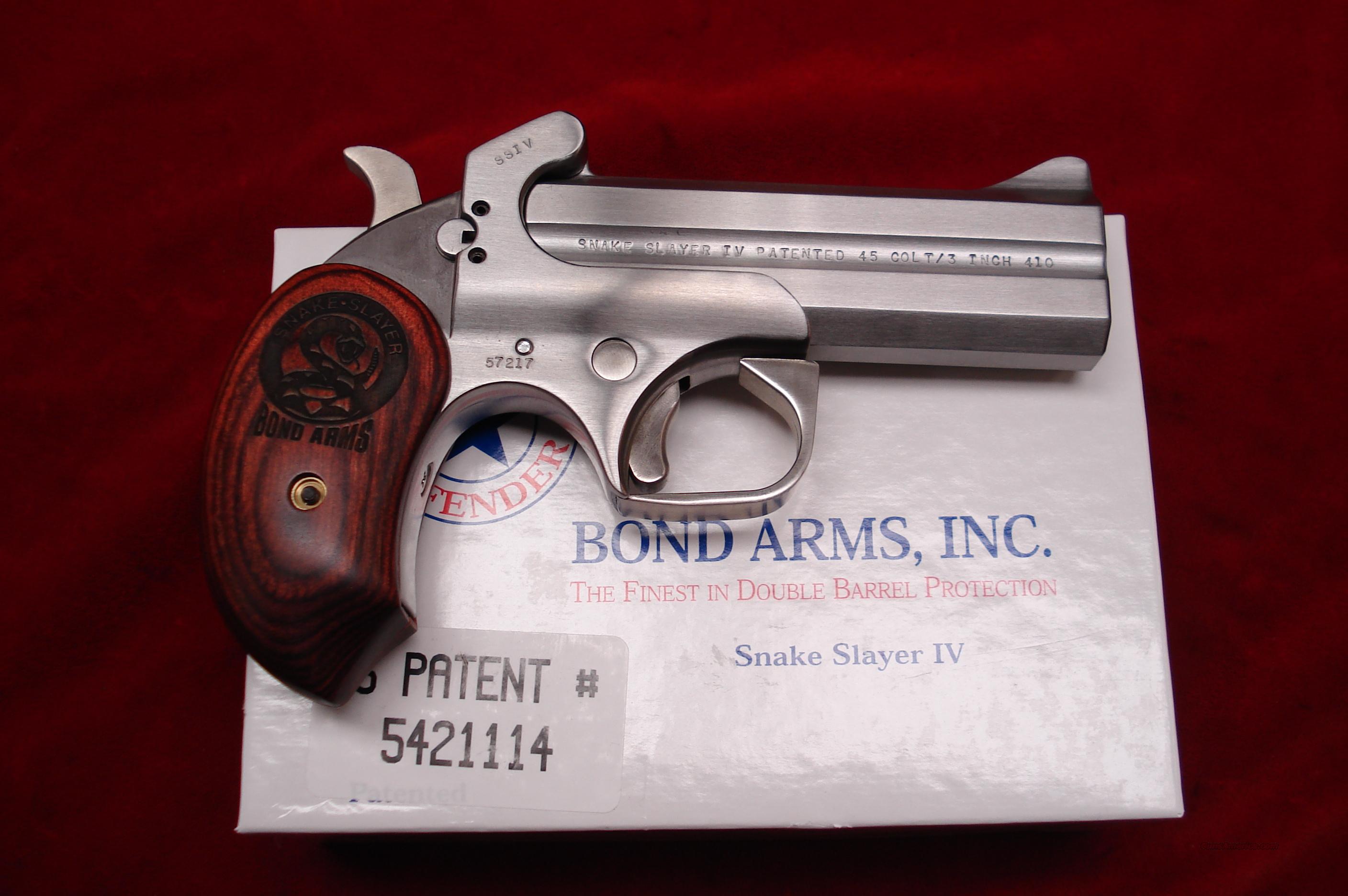 BOND ARMS SNAKE SLAYER IV 410G/45COLT STAINLESS... for sale