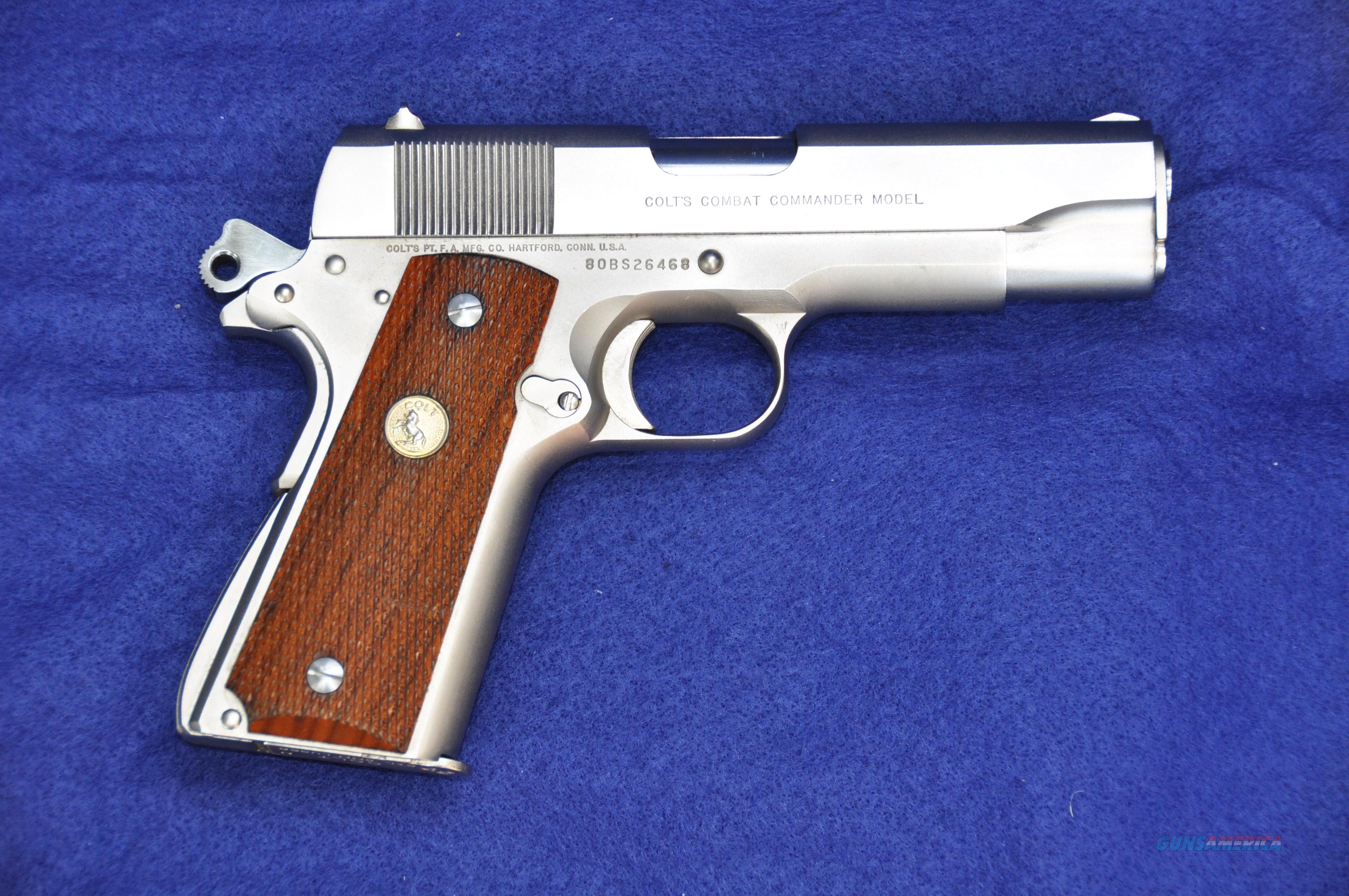 Nickel 70 Series Colt Combat Commander In 9mm For Sale