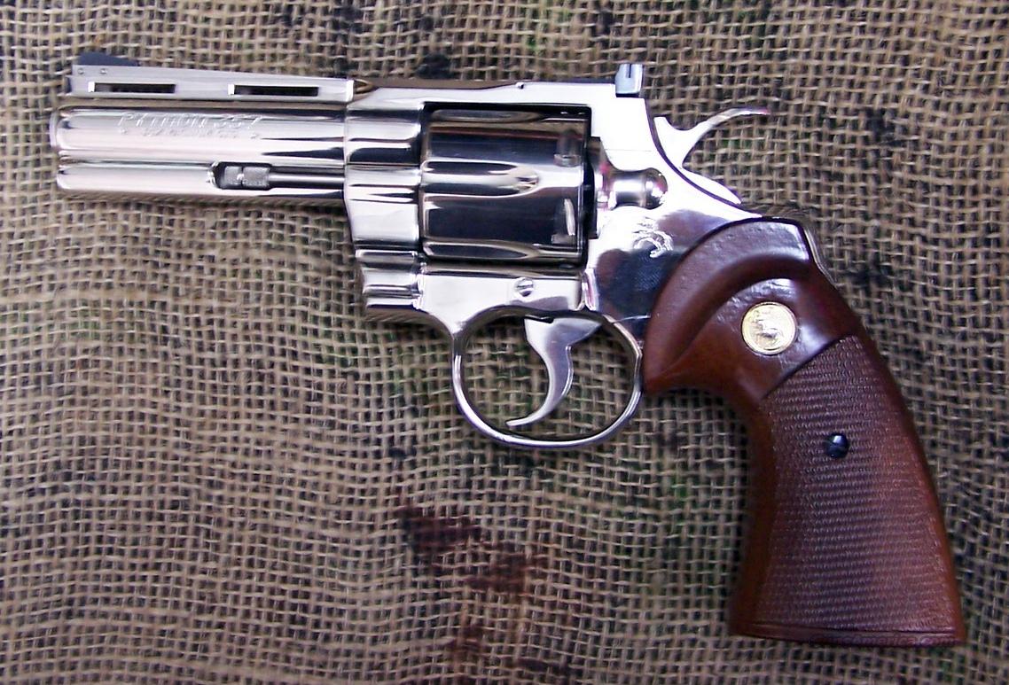 Colt Python, 4 inch barrel, Nickel for sale at Gunsamerica.com: 900286194