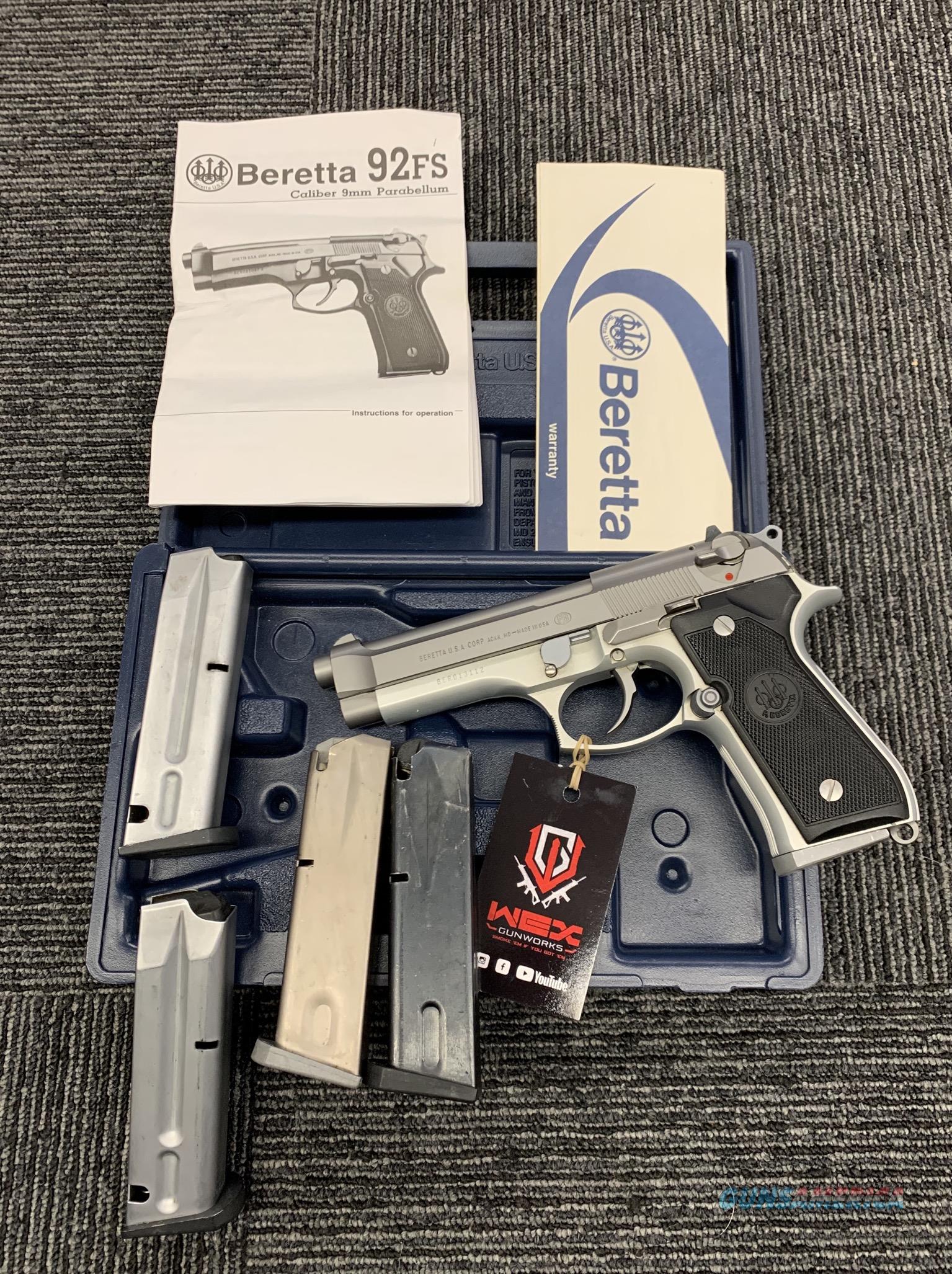 BERETTA 92FS STAINLESS 9MM for sale at Gunsamerica.com: 908015283