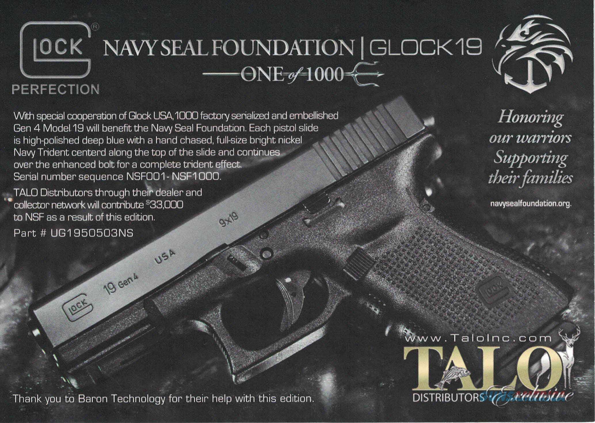 Glock 19 Generation 4 9mm Navy Se For Sale At