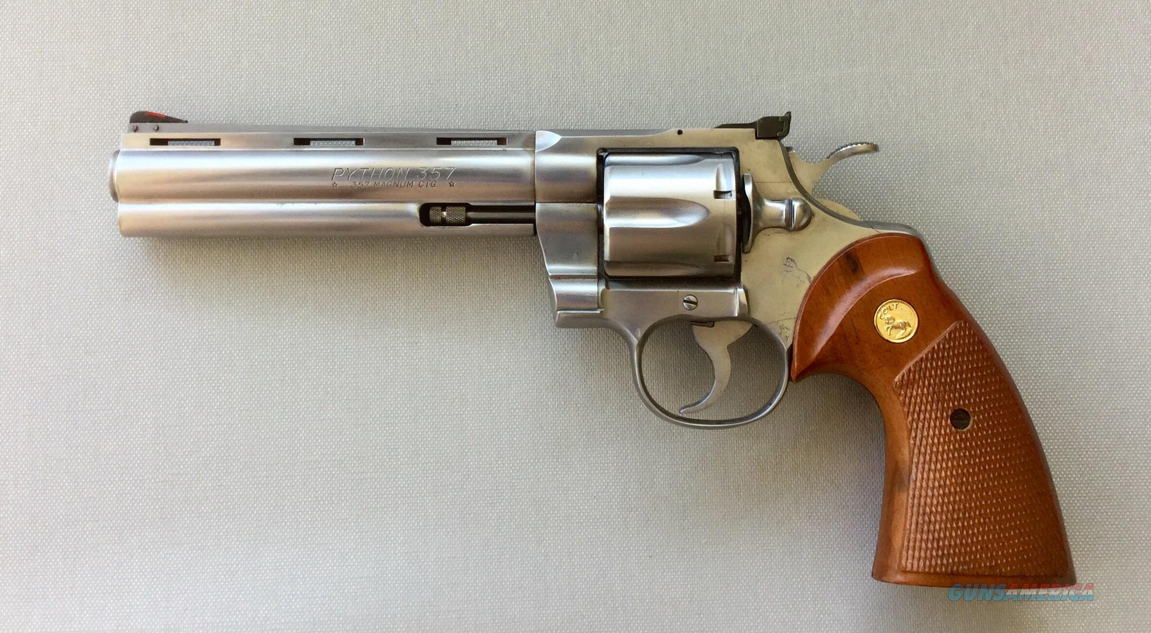 Colt Python Stainless Steel 6 Inch Barrel 357 M For Sale 1466