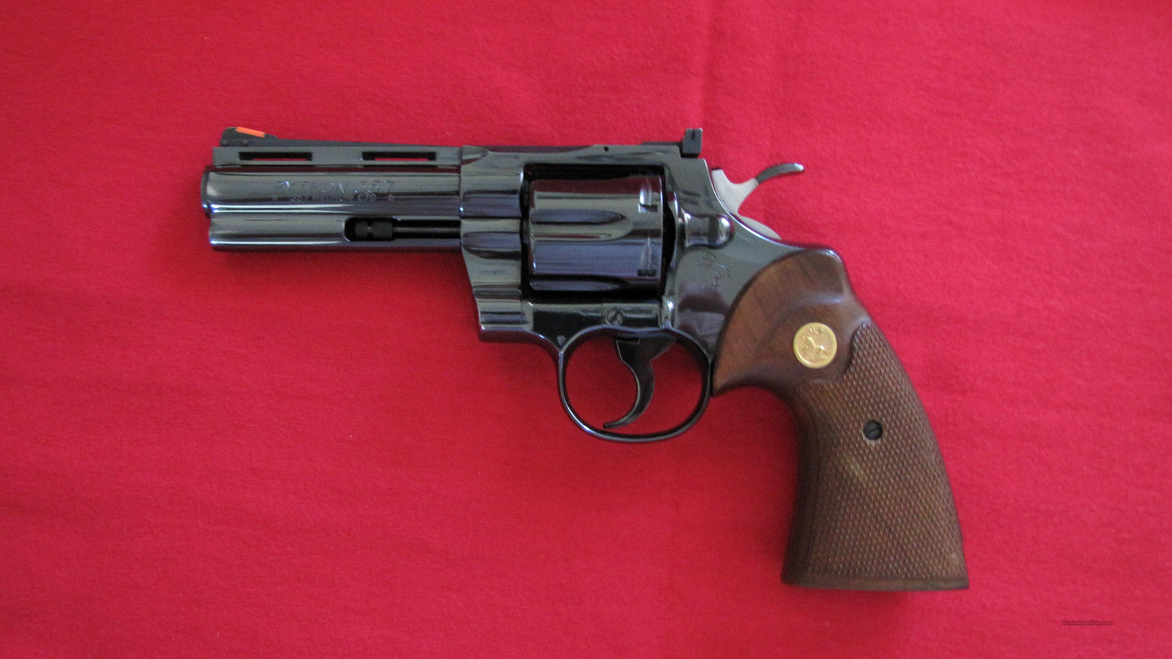 COLT PYTHON 4 INCH BARREL 357 MAG ... for sale at Gunsamerica.com ...