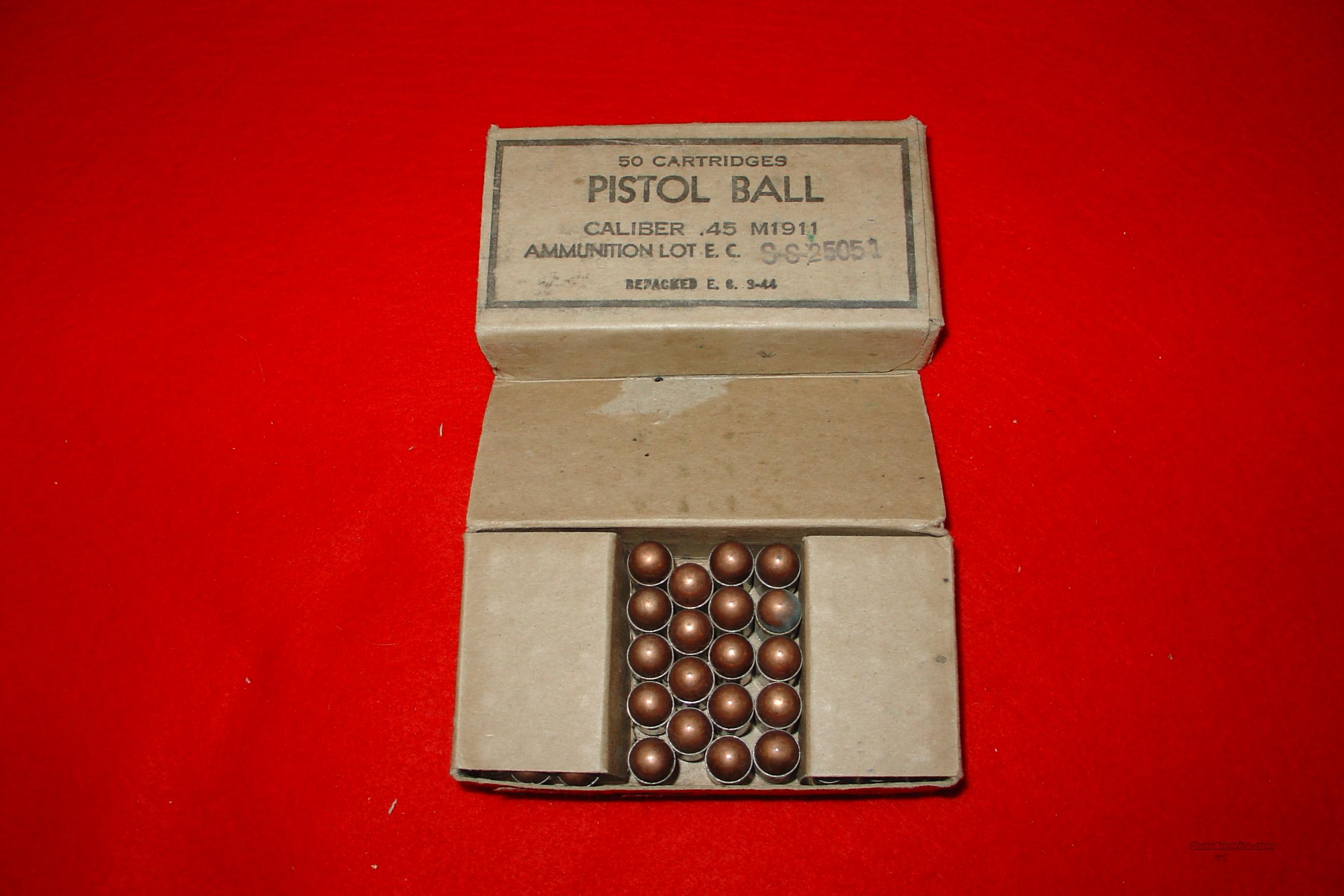 45 Caliber M 1911 Pistol Ball Cartridges by Frankford Arsenal (AN174) for  sale