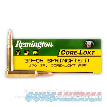 Remington Core-Lokt 30-06 Ammo 150 ... for sale at Gunsamerica.com ...