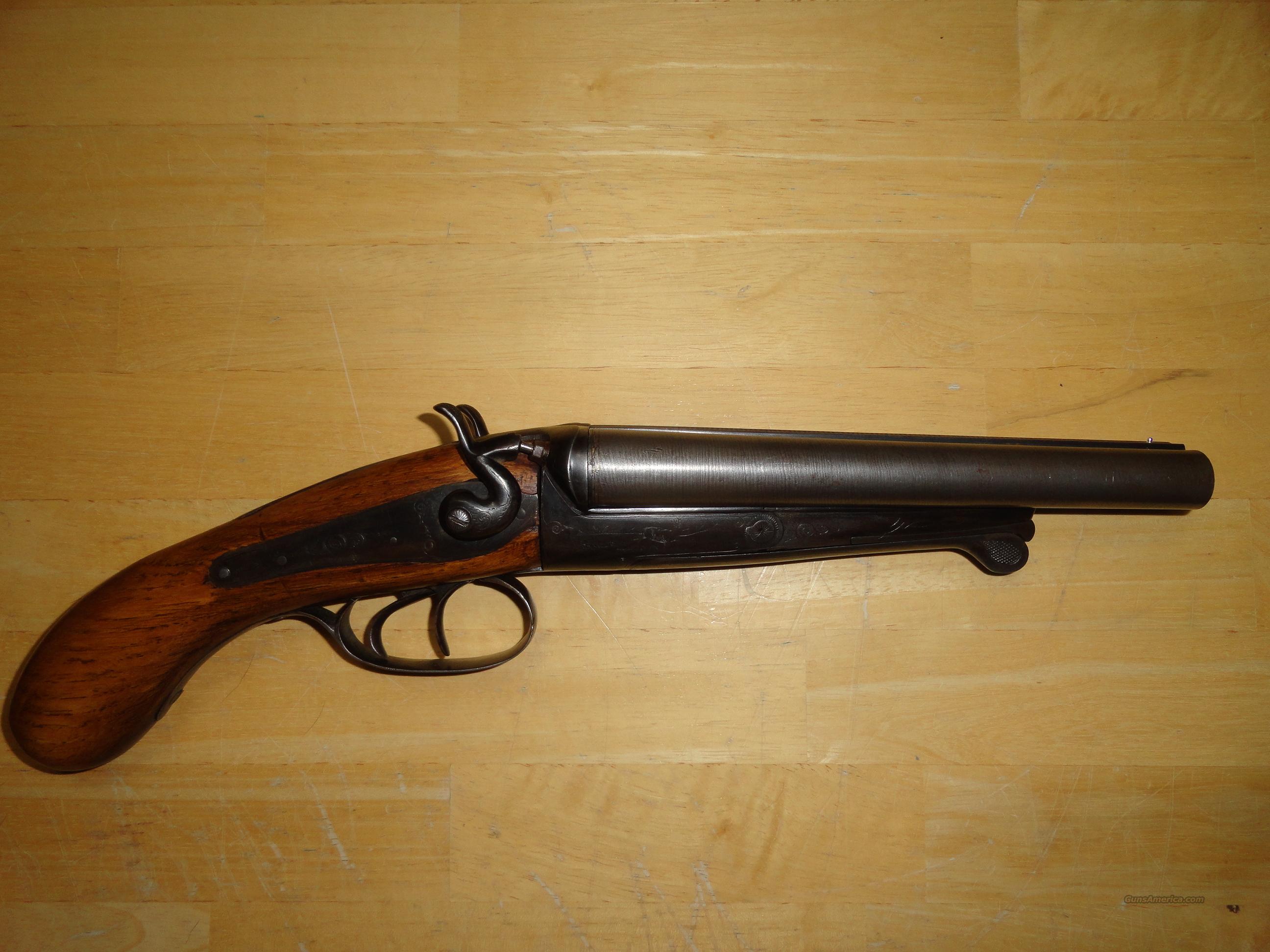 50 Caliber Double Barrel Black Powder Pistol For Sale