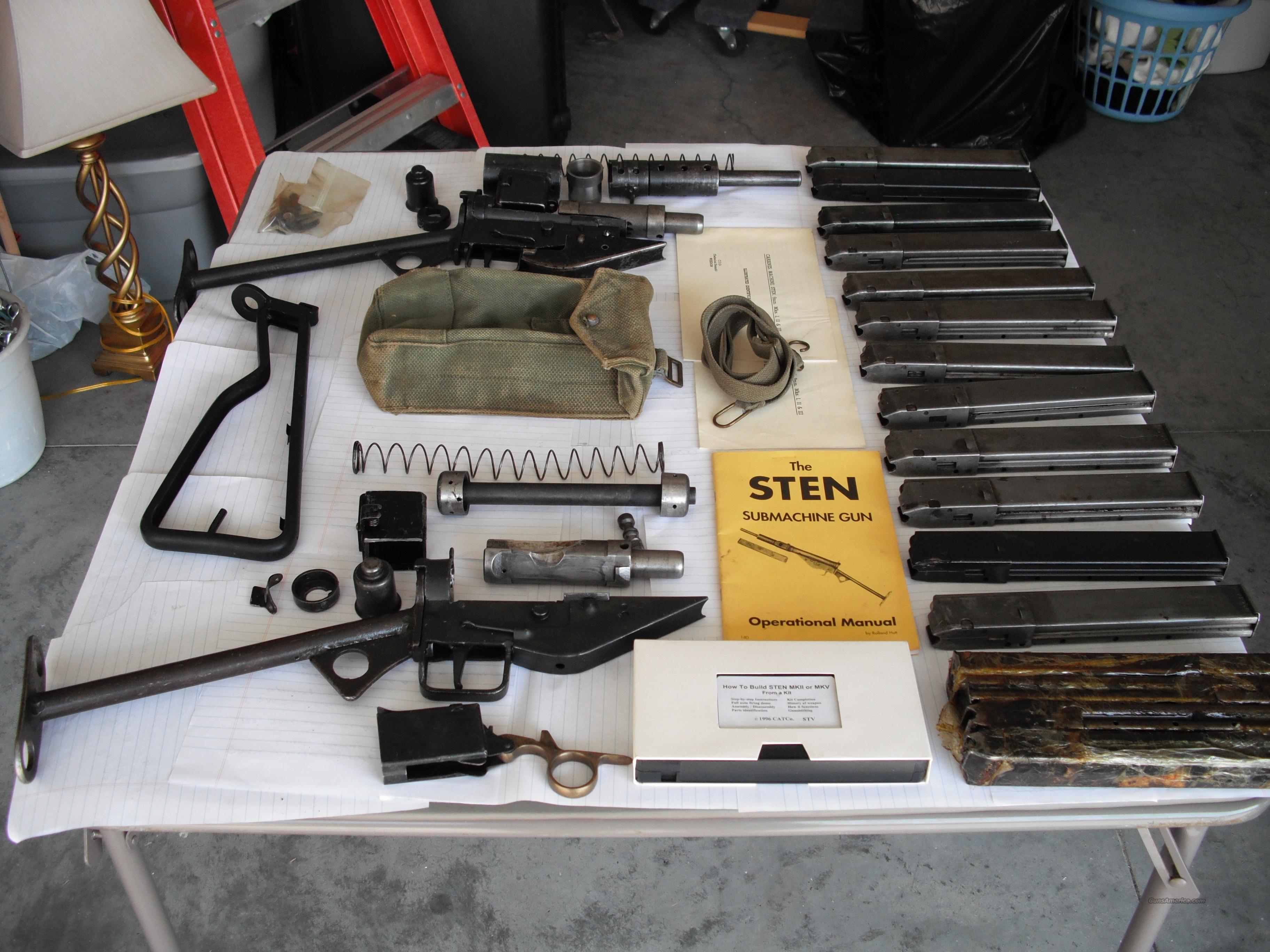 STEN GUN MKII & MKIII parts kits with magazines... for sale