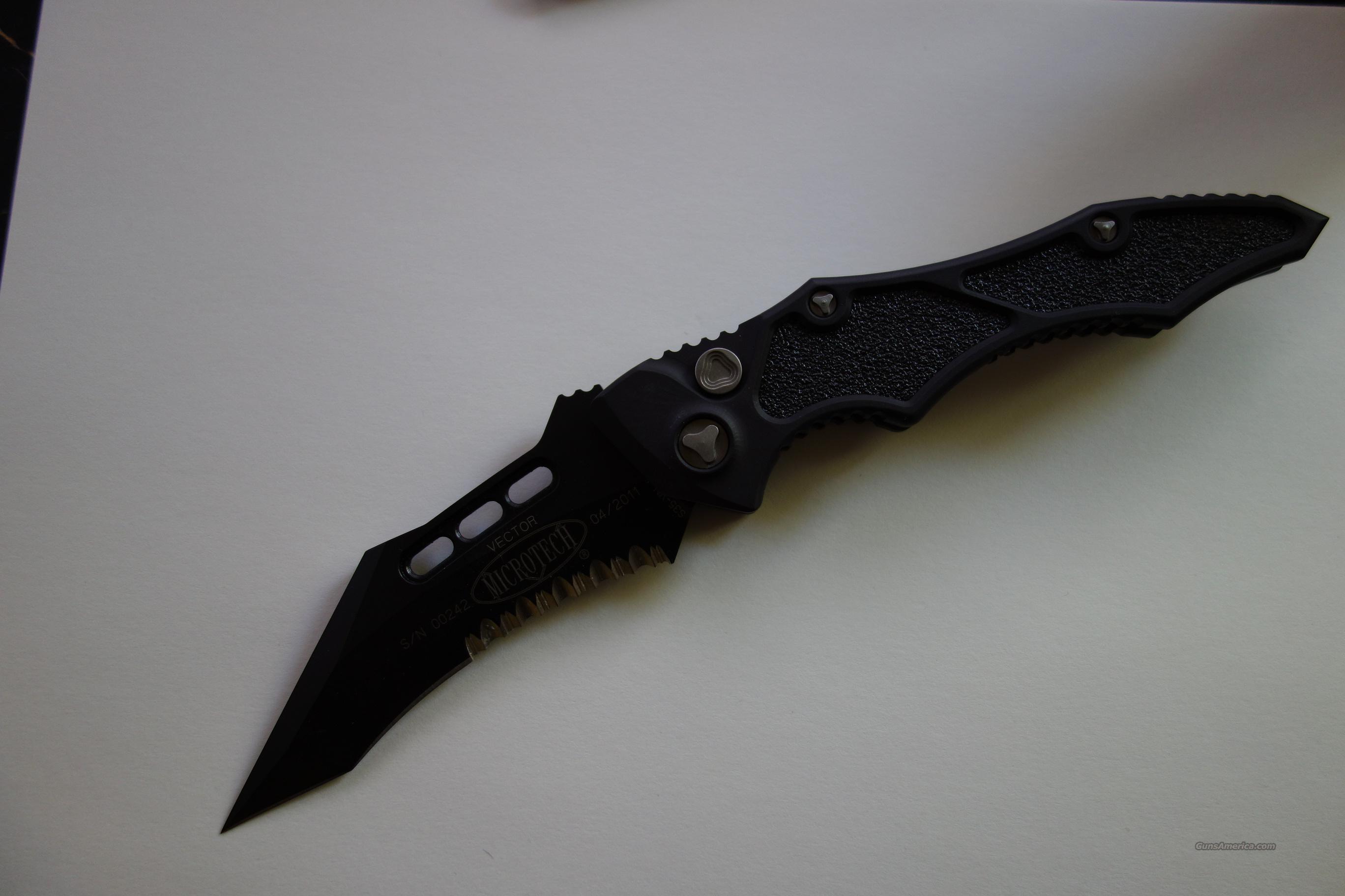 Microtech Vector Automatic Knife Black Serrated... for sale