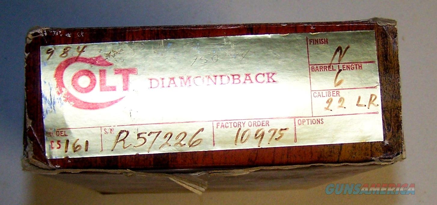 Colt Diamondback Nickel Revolver 22LR 6" Barrel for sale