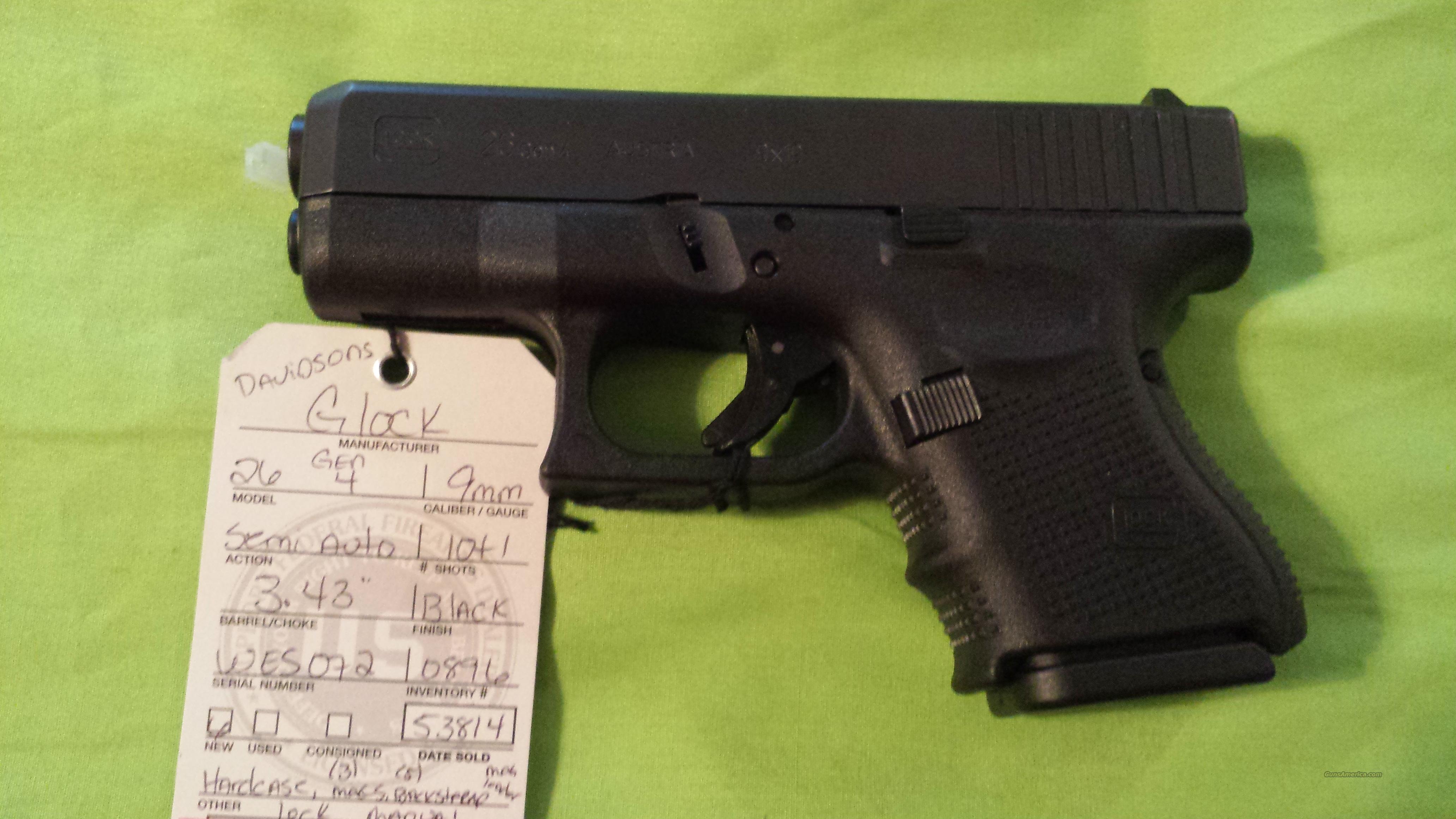 Glock 26 Gen 5 Semi-Automatic Pistol 9mm Luger 3.43 Barrel 10-Round