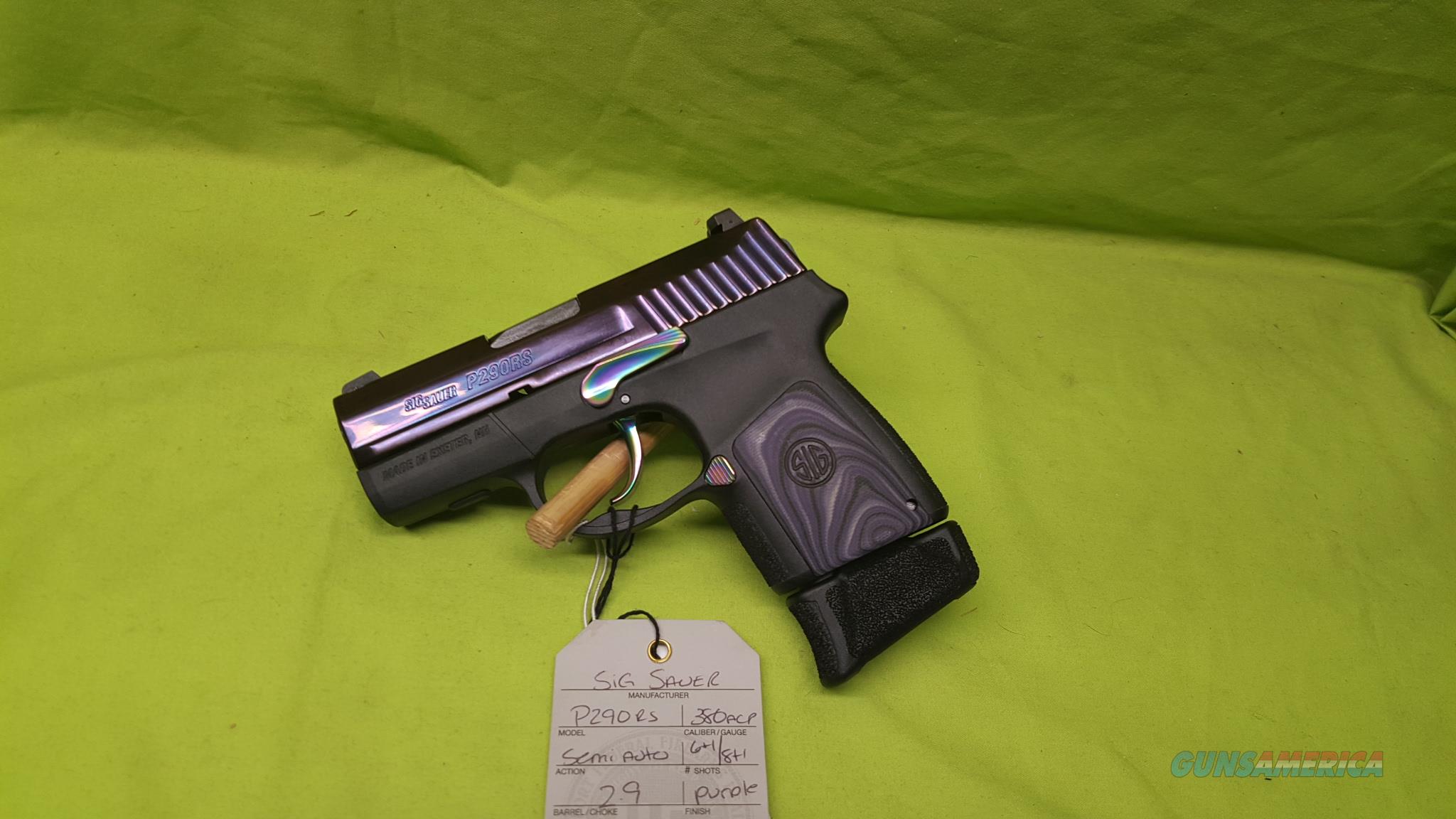 SIG SAUER P290 P290RS 380 ACP PURPLE NITRON 6/8... for sale