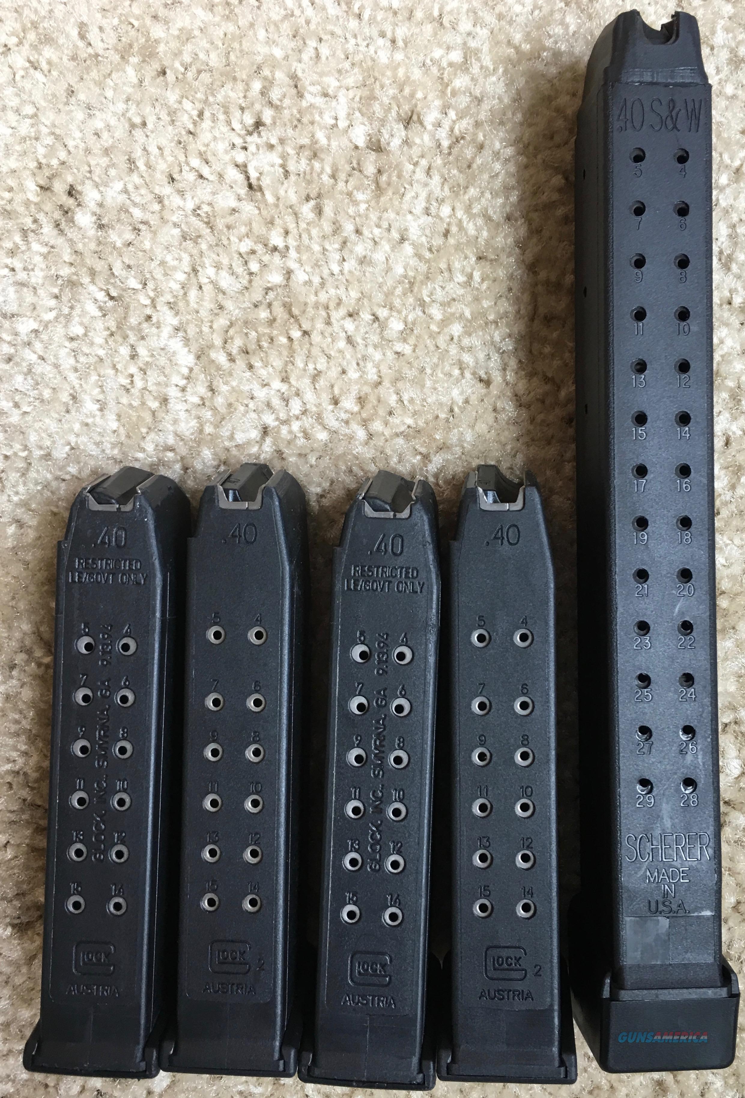 Five Glock .40 Magazines (4x15 roun... for sale at Gunsamerica.com ...