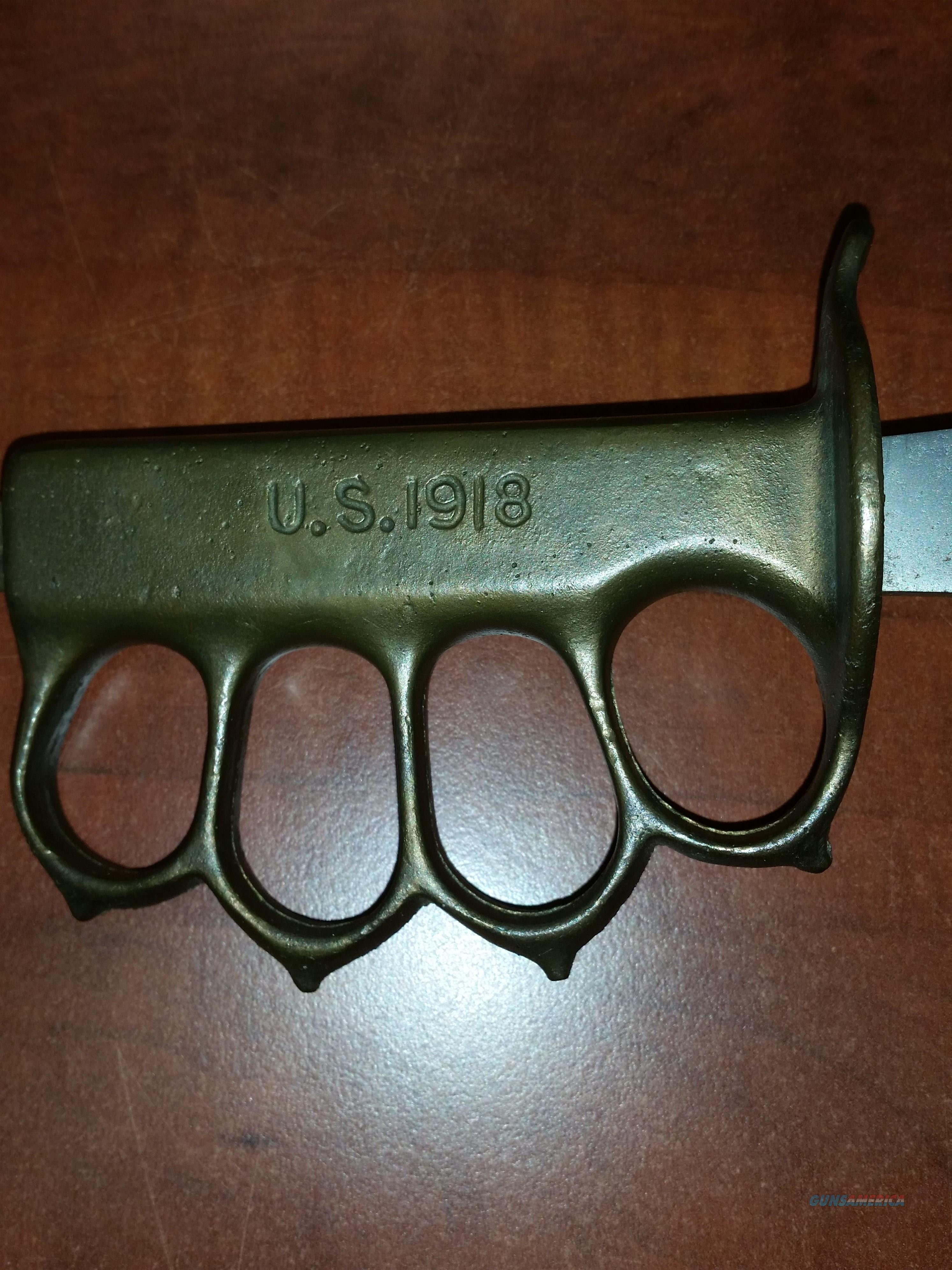 WW1 1918 BRASS KNUCKLES KNIFE VINTA... for sale at