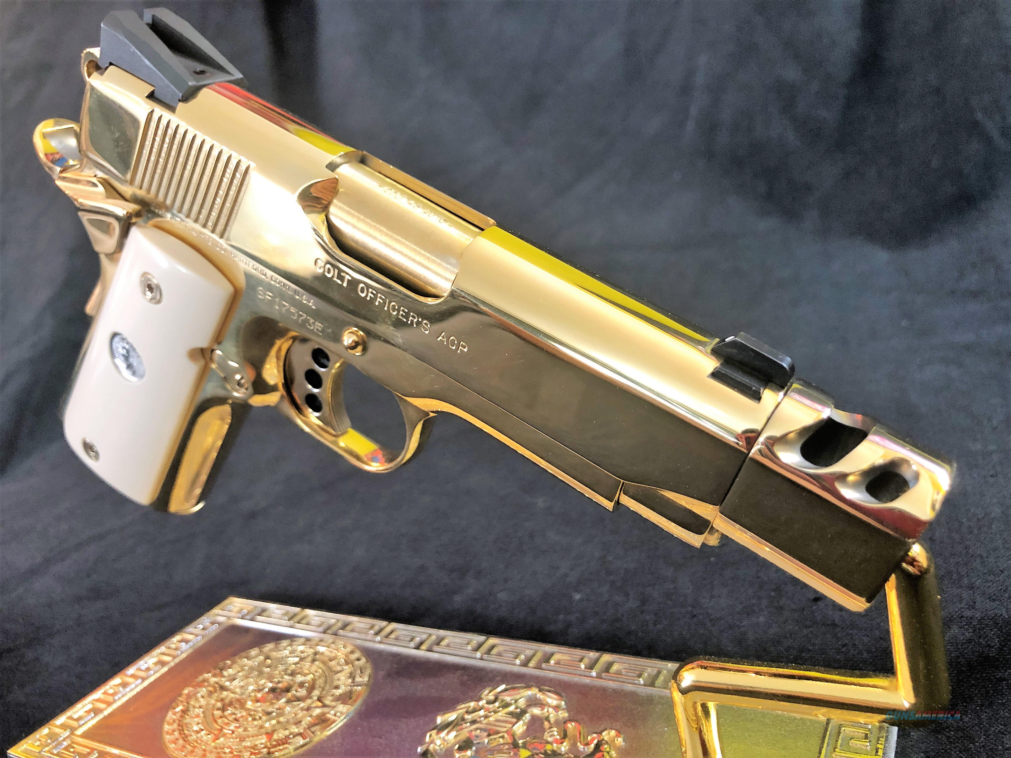 24k Gold Colt Officers MKIV custom ... for sale at Gunsamerica.com ...