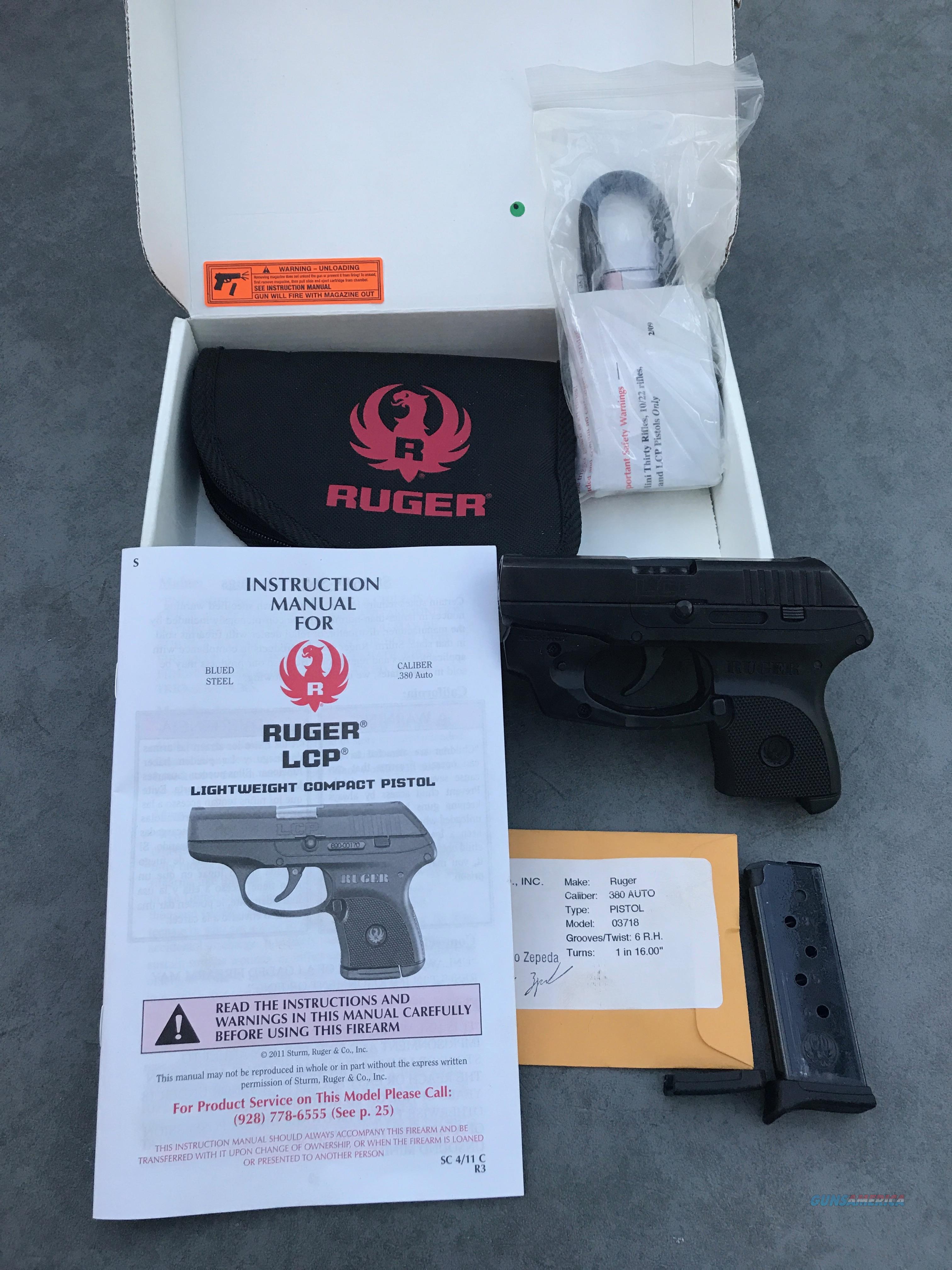 RUGER LCP 380 ACP .380 w/ laser for sale at Gunsamerica.com: 917722634