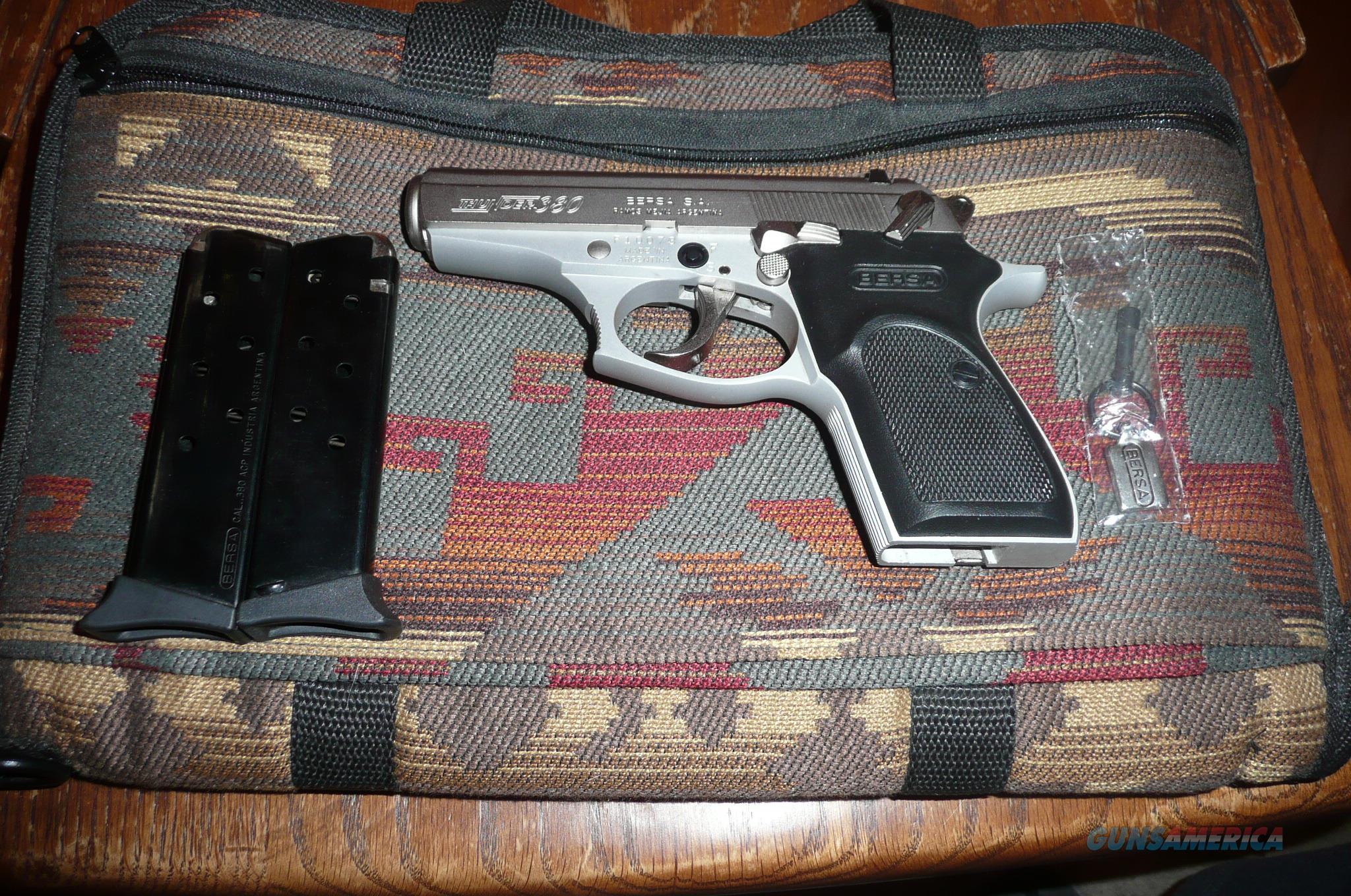 BERSA 380 THUNDER STAINLESS 2 MAGS KEY AND CASE... for sale