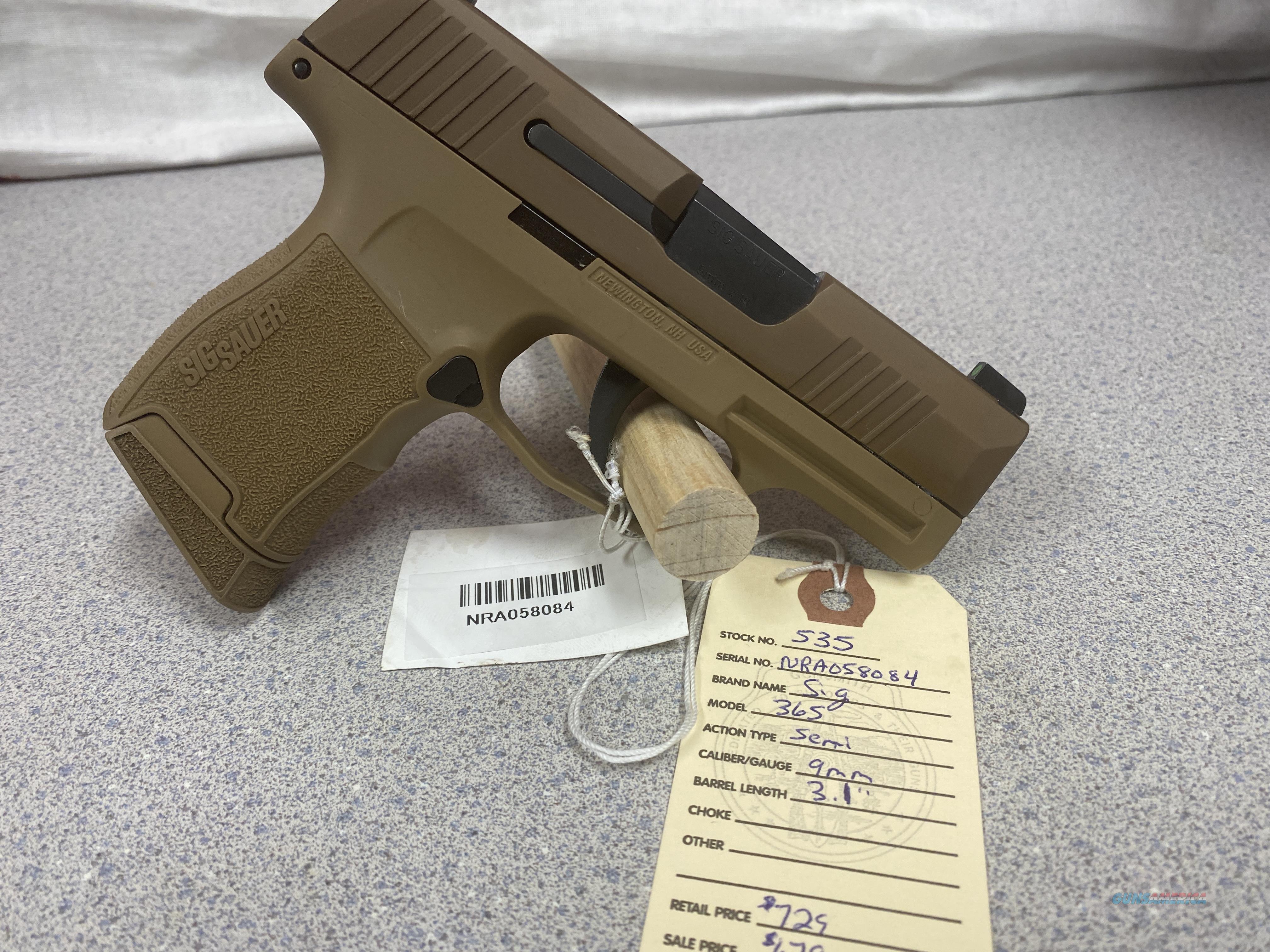 Sig P365 Coyote for sale at Gunsamerica.com: 955621386