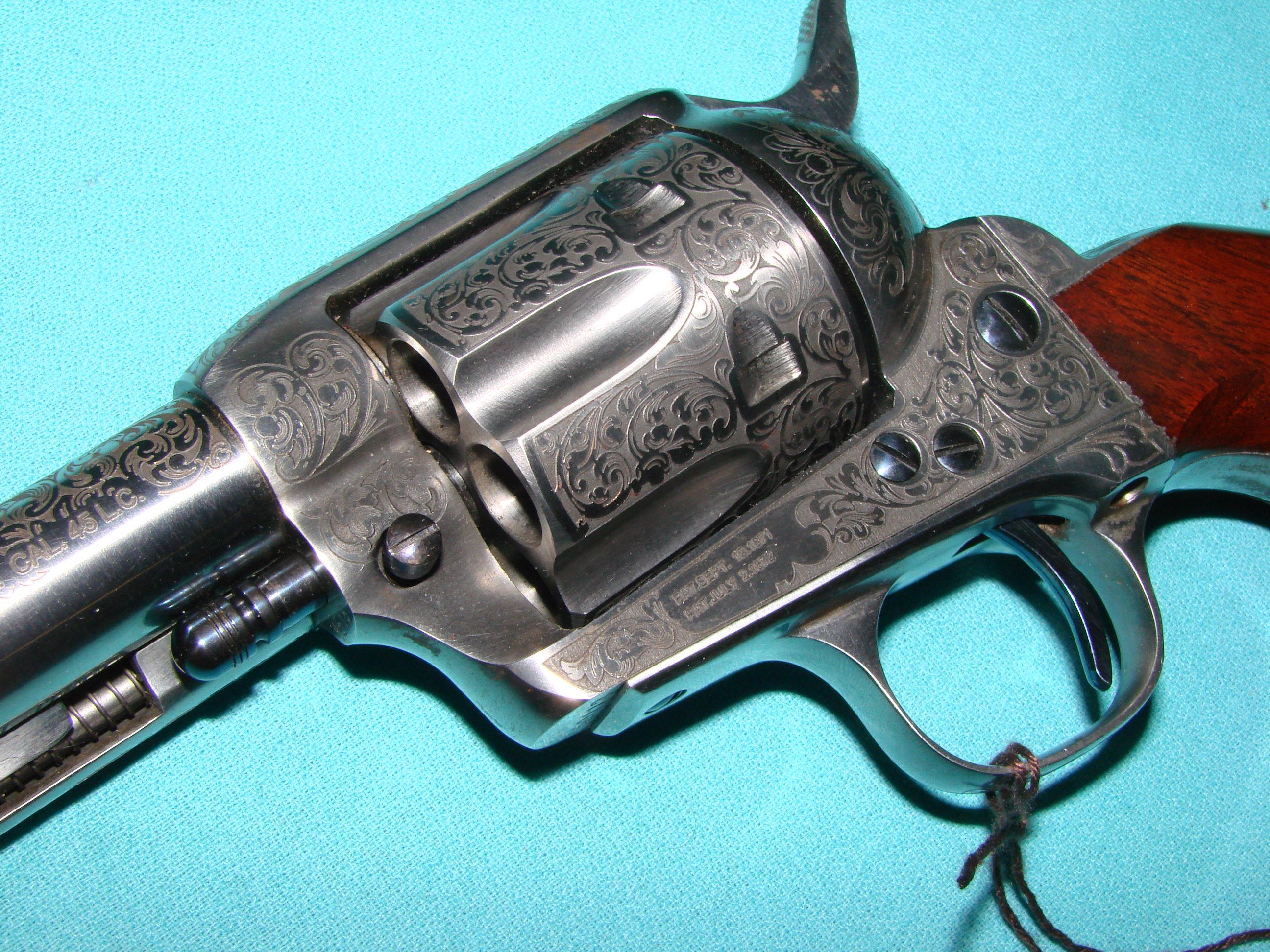 Taylors 1873 Engraved Cattleman for sale at Gunsamerica.com: 931776027