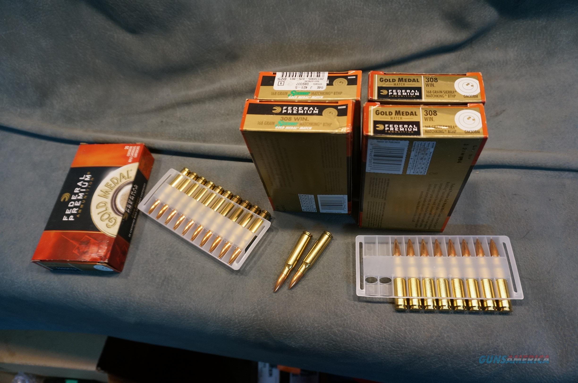 Federal Premium Gold Medal Match 308 168gr Sier... For Sale