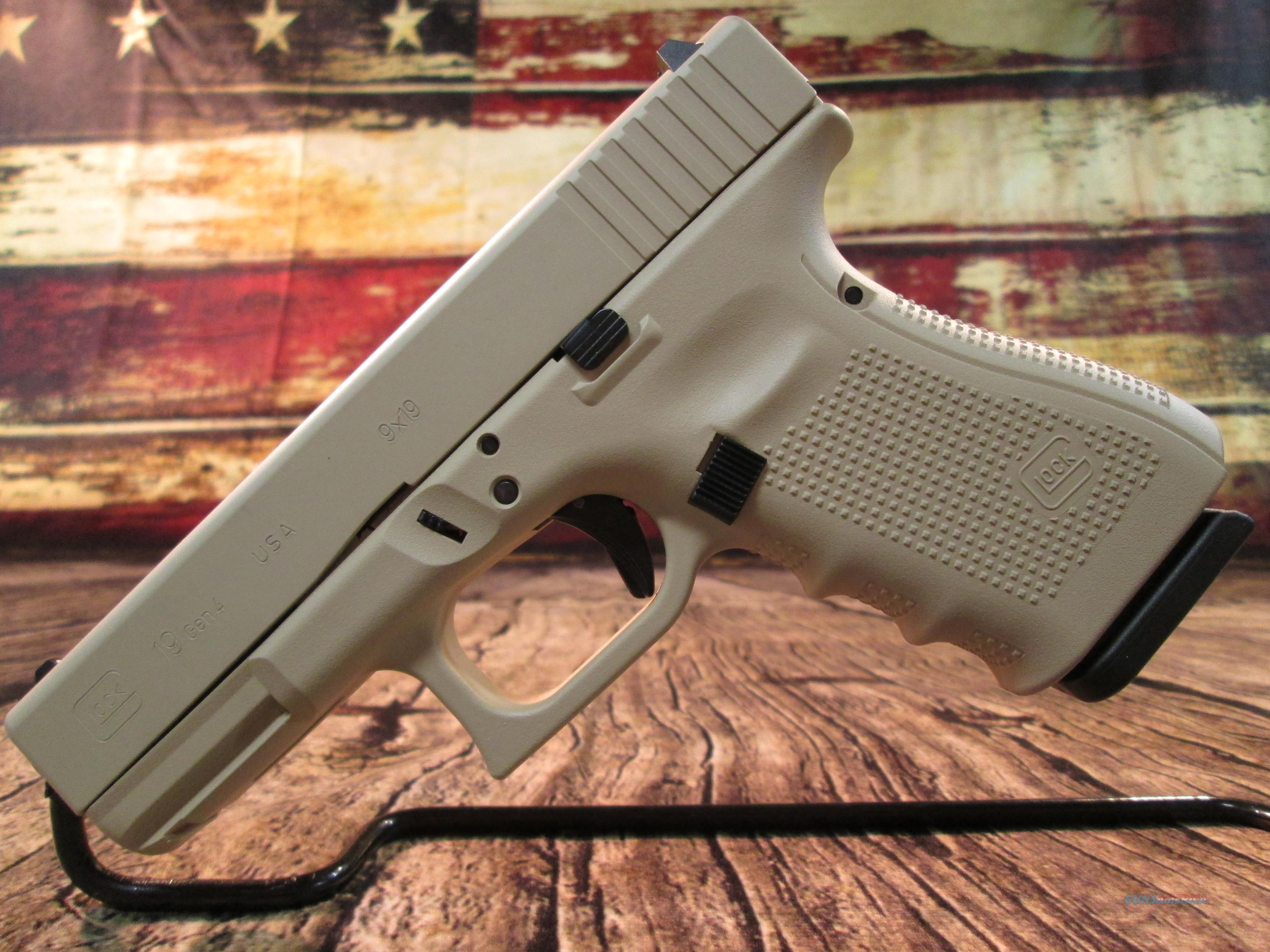 Glock 19 Gen 4 9mm Desert Sand Fini For Sale At