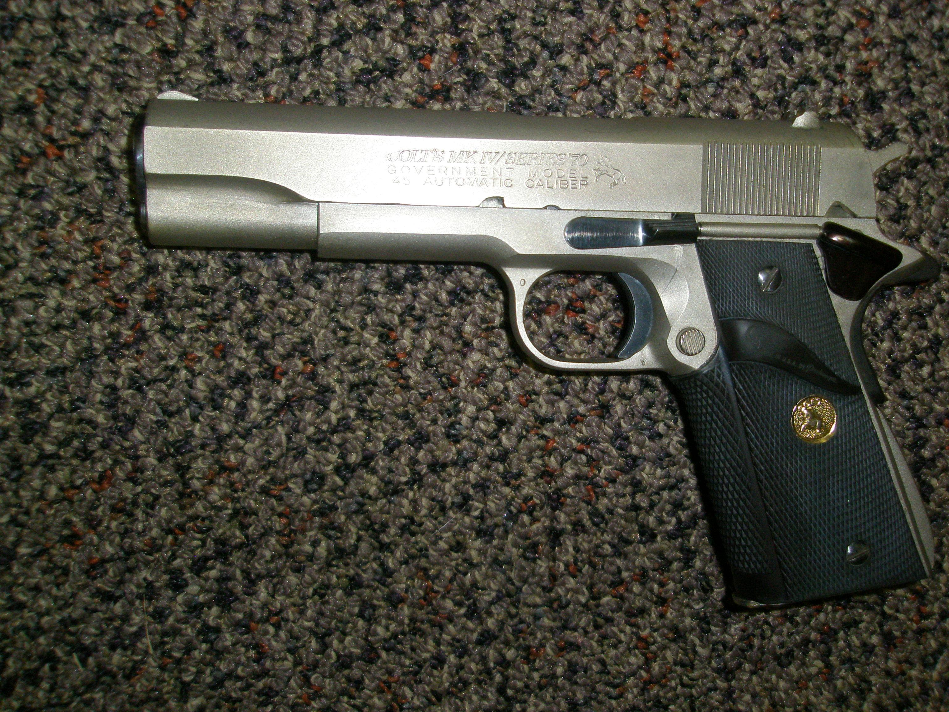 Colt 1911 70 Series Brushed nickel for sale at Gunsamerica.com: 960436433