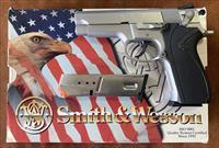 S&W 5906, NIB (original eagle/flag sleeve box), full-size, double/single-action, 9mm pistol, stainless steel