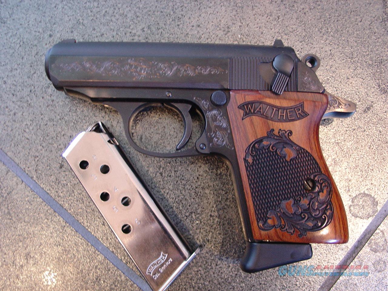 Walther Ppklimited Editionengraved Blue Slidelaser Engraved Custom Grips3802 Magsbox Paperslooks Brand New Awesome Ppk