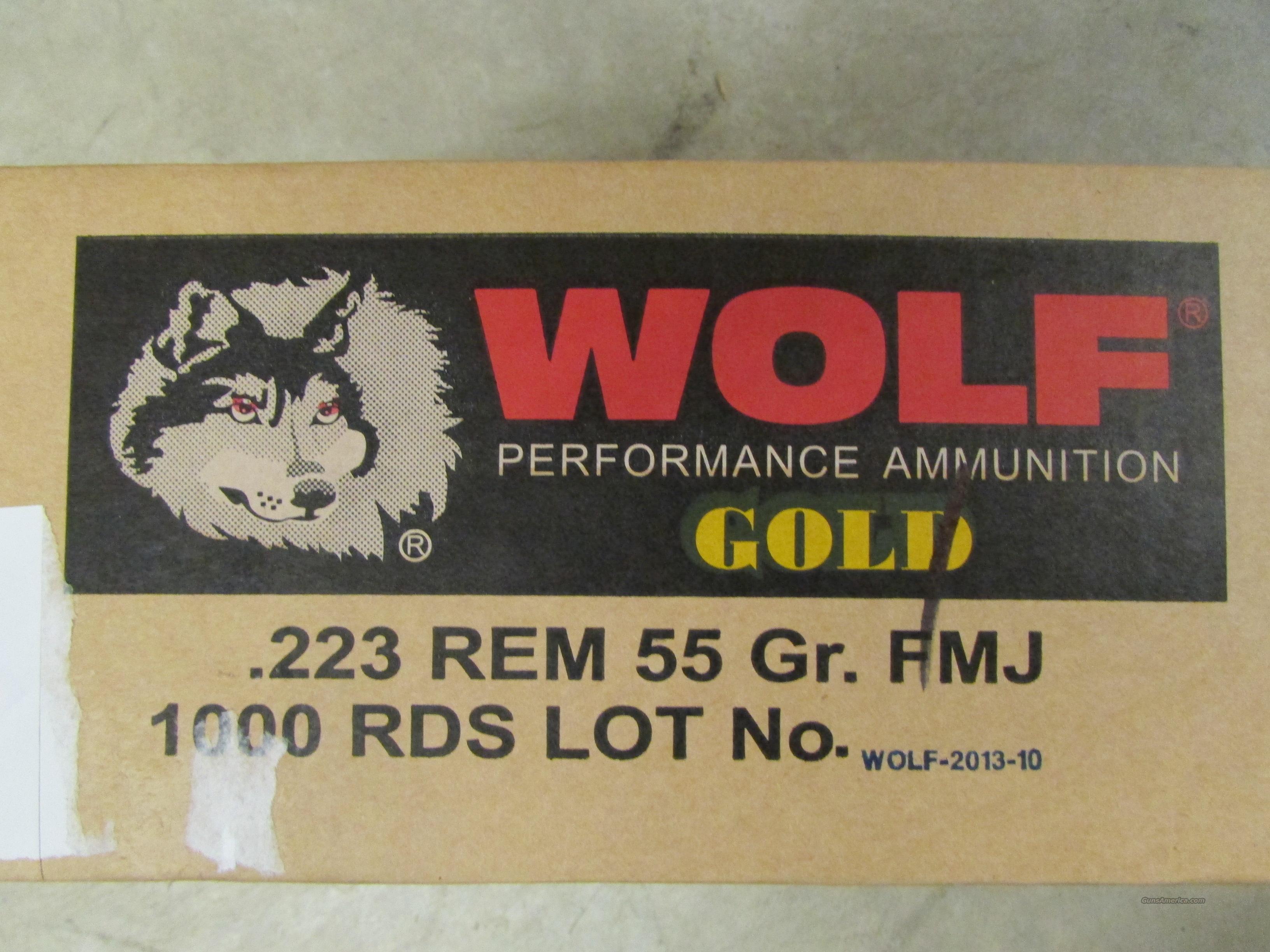 1000 ROUNDS WOLF WPA GOLD BRASS CASE .223 REM 2... for sale
