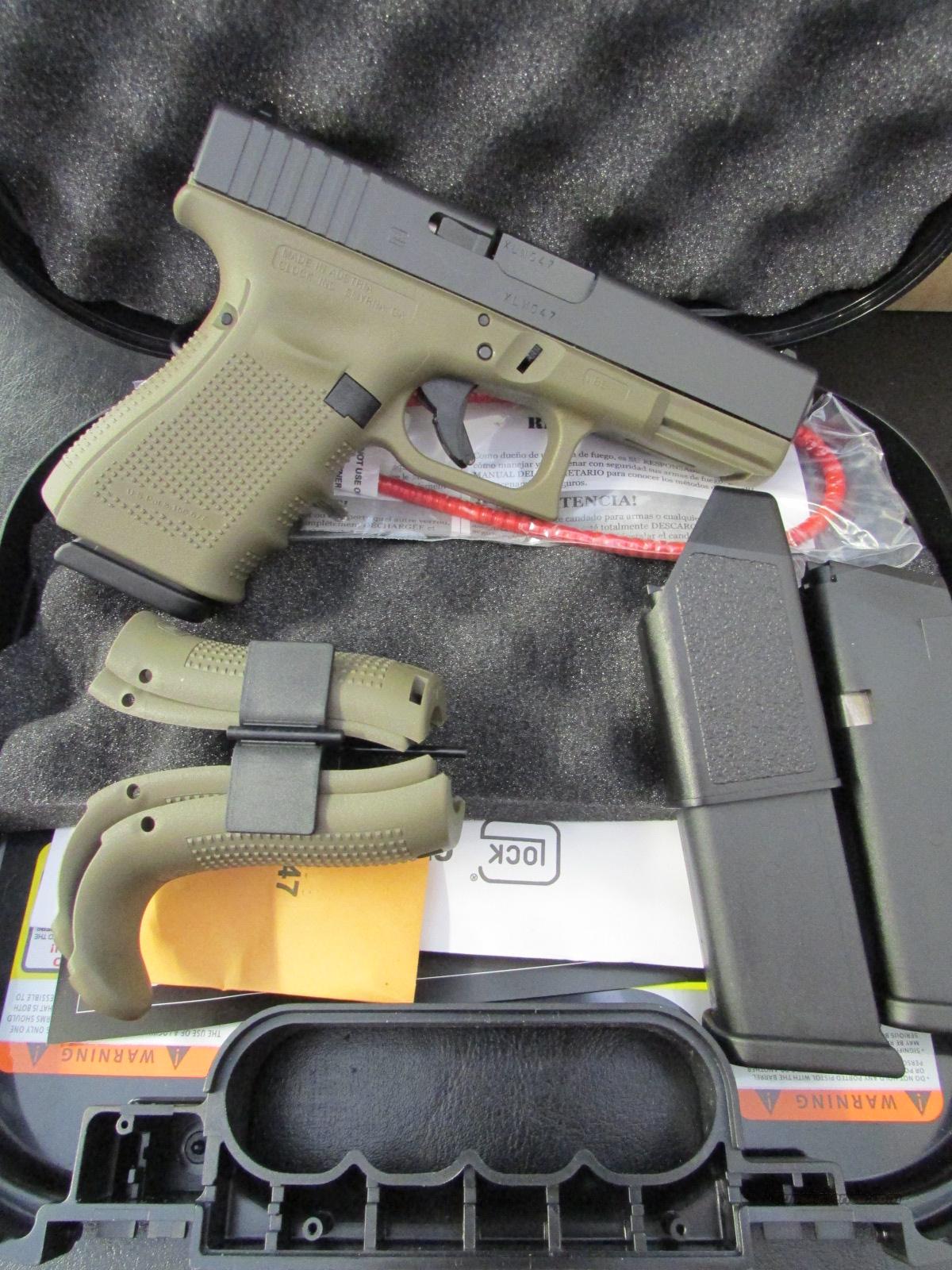 Glock 19 Gen4 4 01 15 Round 9mm Luger Od Green For Sale