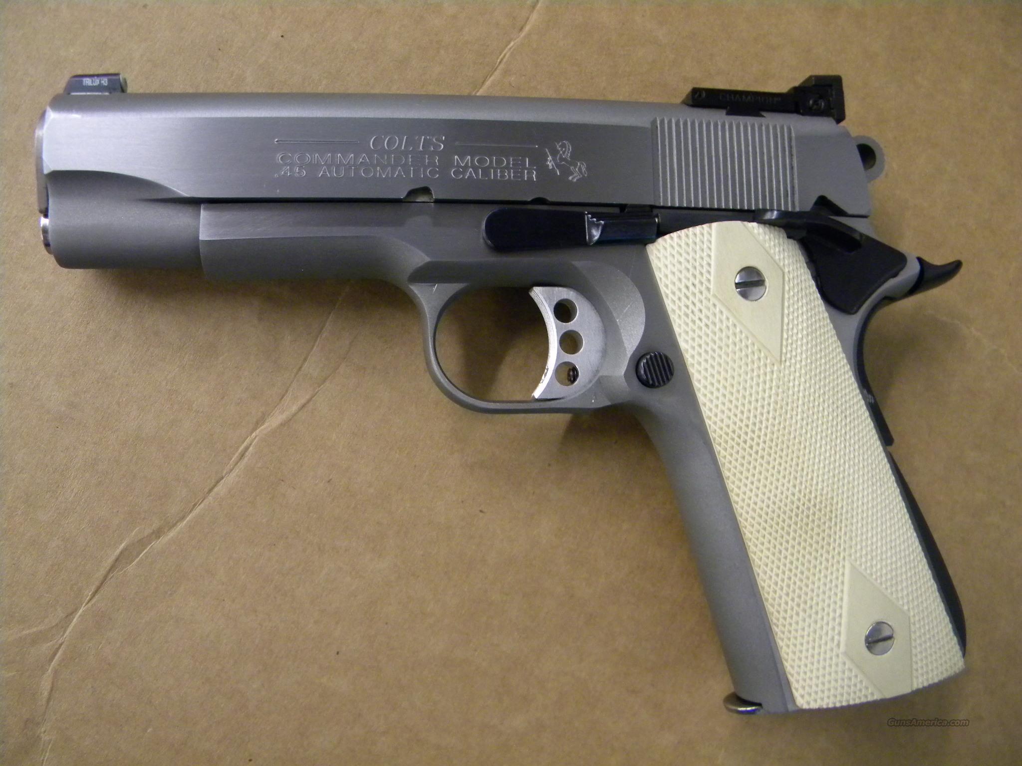 Colt Series 80 Commander Stainless ... for sale at Gunsamerica.com ...