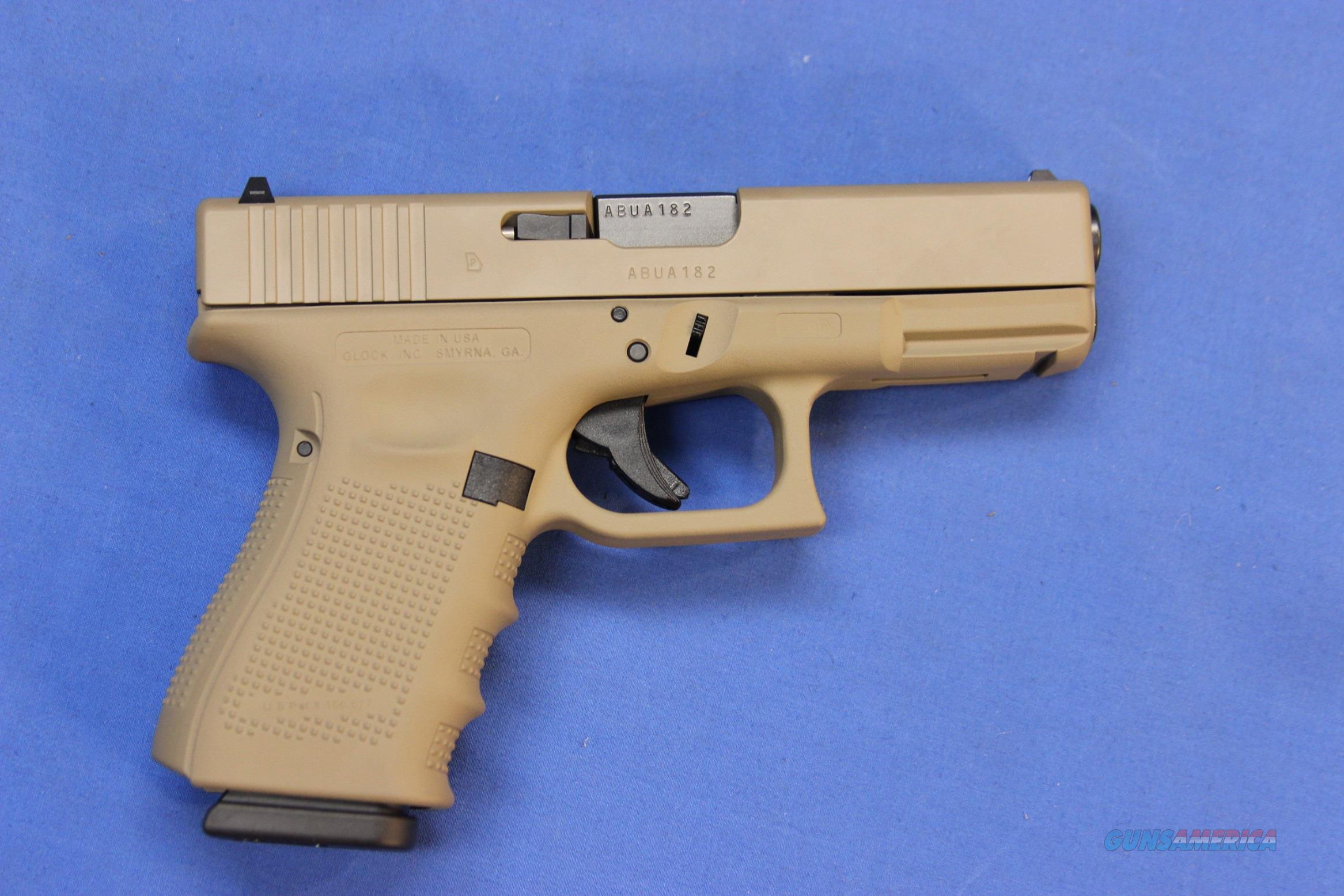 GLOCK 19 GEN 4 MAGPUL FDE CERAKOTE ... For Sale At Gunsamerica.com ...