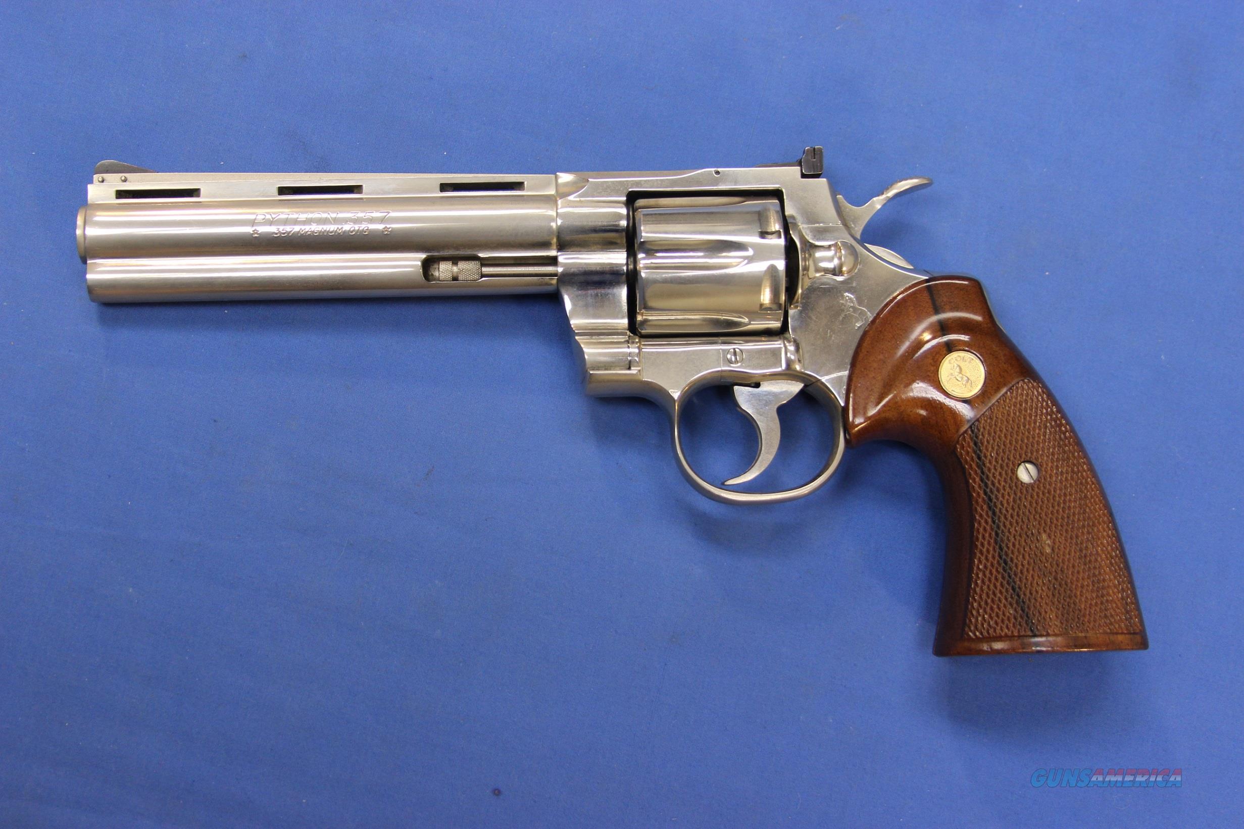 COLT PYTHON NICKEL .357 MAGNUM 6" -... For Sale At Gunsamerica.com ...