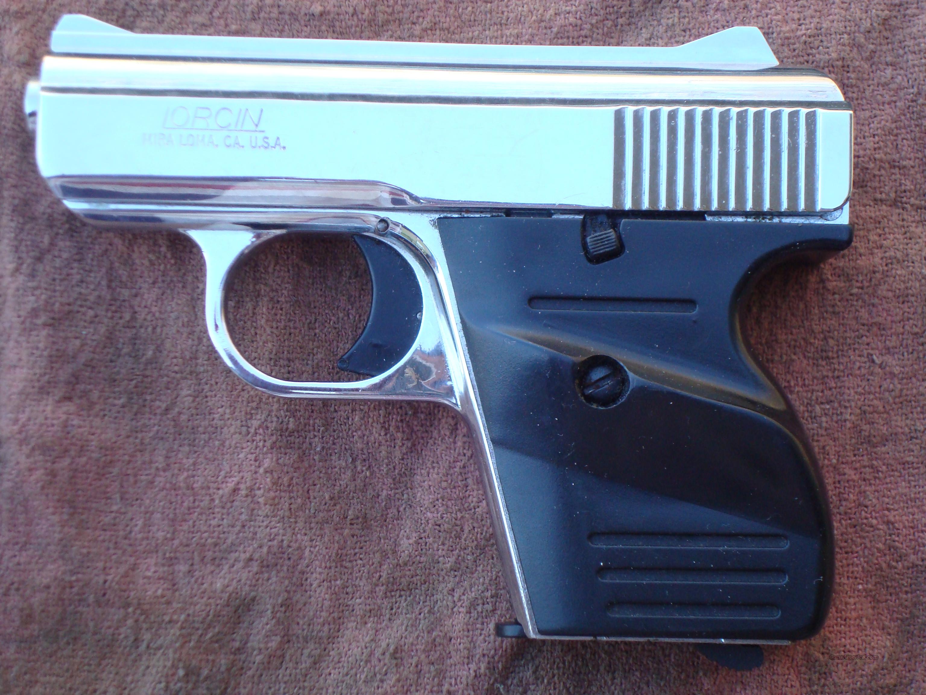 Chrome Lorcin 25 auto for sale at Gunsamerica.com: 922863424