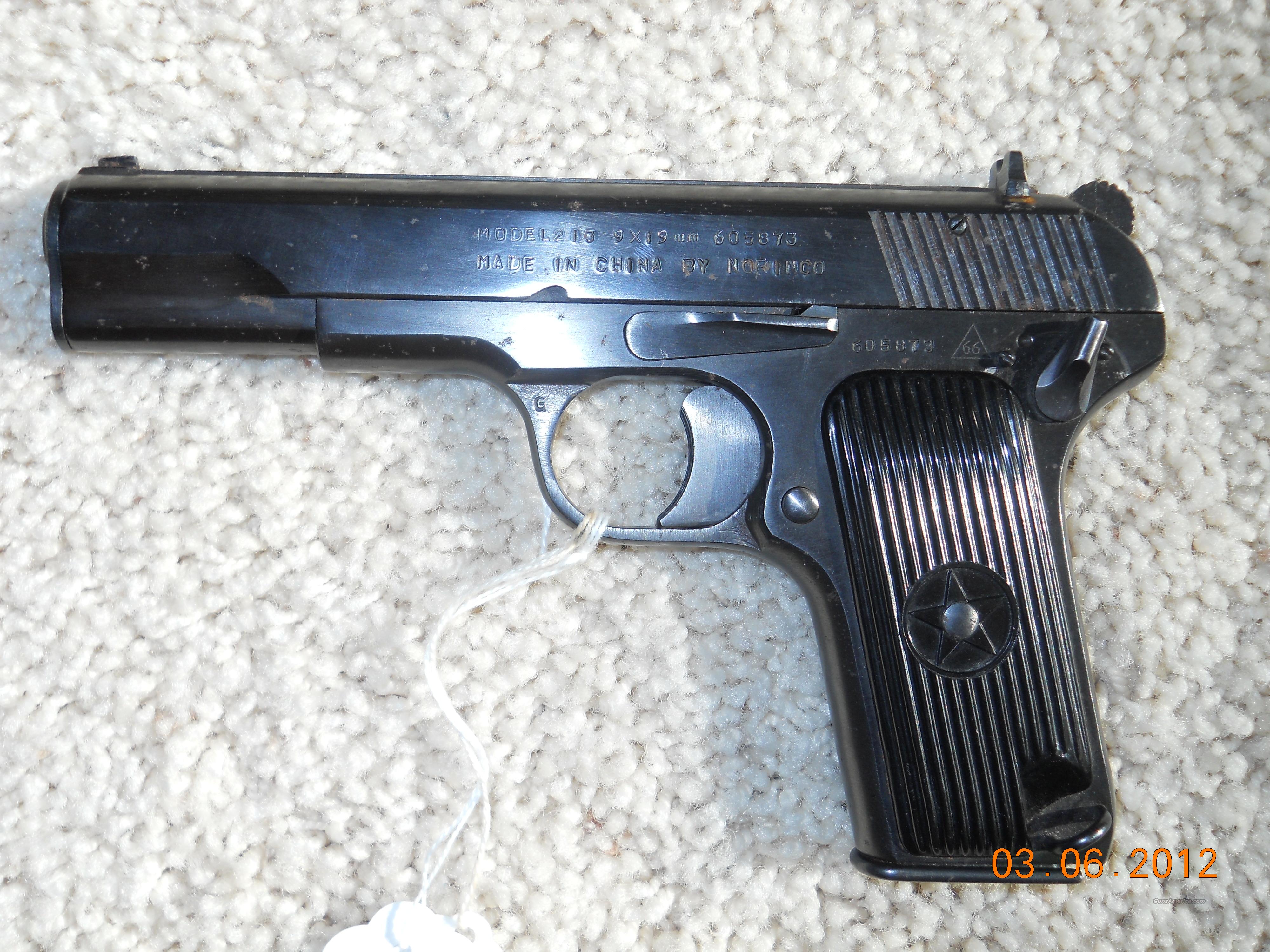 NORINCO MODEL 213 .9MM SEMI-AUTO PI... for sale at :  956554748