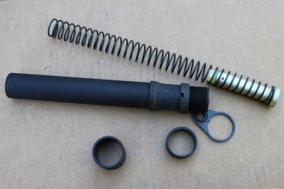 The KAK’s Super Sig SB-15 Pistol Buffer Tube, two sleeves for adjusting the length of pull, a buffer and spring and a QD endplate.