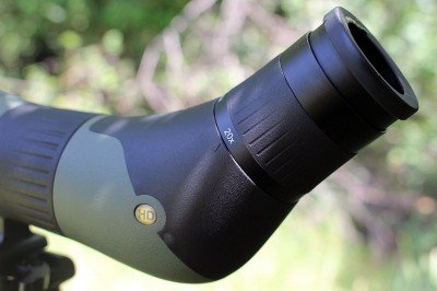 The angled eyepiece makes viewing easy. When you bend to the eyepiece, you are less likely to bump it. 