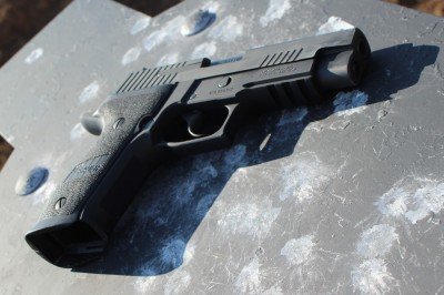 The P226 isn't thin, but this isn't a gun built for concealed carry.