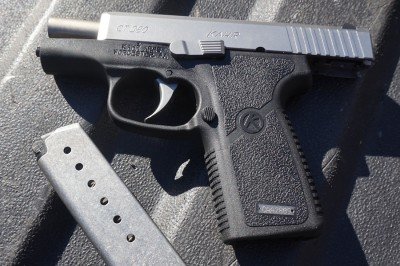 The only obtrusive element on the Kahr CT 380 is the slide stop, and it not going to catch on anything. 