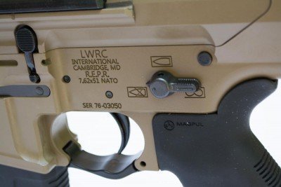 LWRC teases you a bit by printing the third "happy switch" icon, but this is a semi-automatic rifle. Much of their business is LE and military, hence the full auto markings.