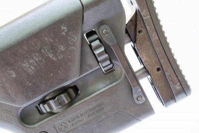 The "fixed" Magpul stock still offers length of pull adjustment.