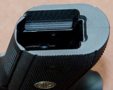 Feeding a fresh magazine into the magwell is fast and easy.