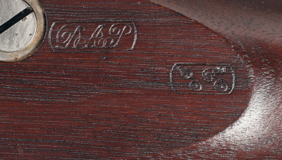 Inspectors Stamps on the stock of an original 1861 Colt Contract Musket