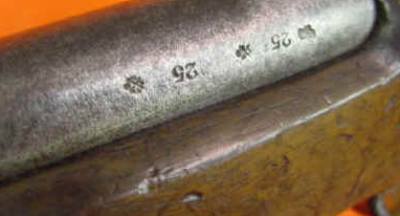 Original stamps on an 1853 Enfield.